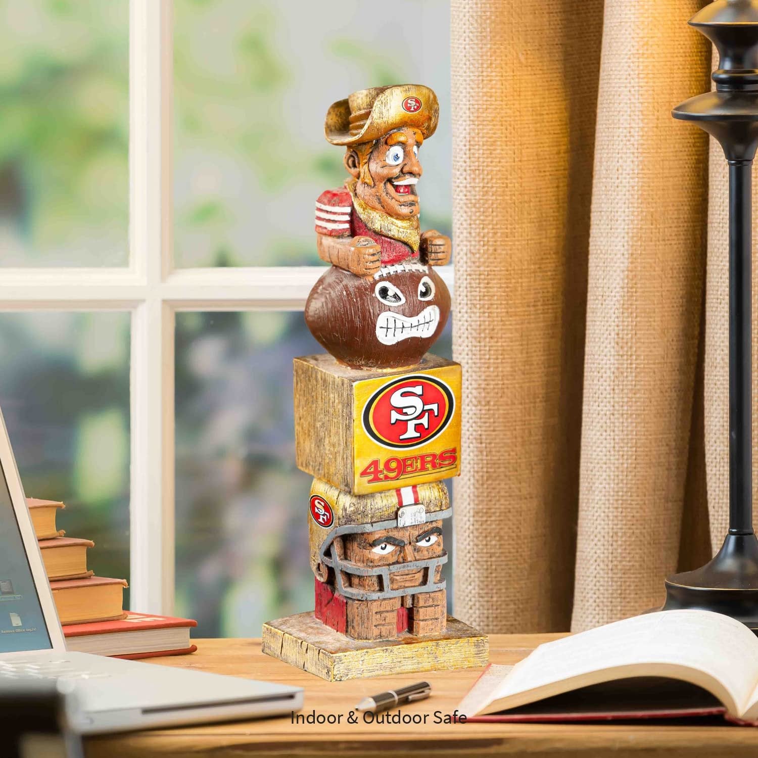 San Francisco 49ers Tiki Totem Garden Statue, Hand Painted Resin, 16 Inch, Indoor Outdoor Decor, Officially Licensed