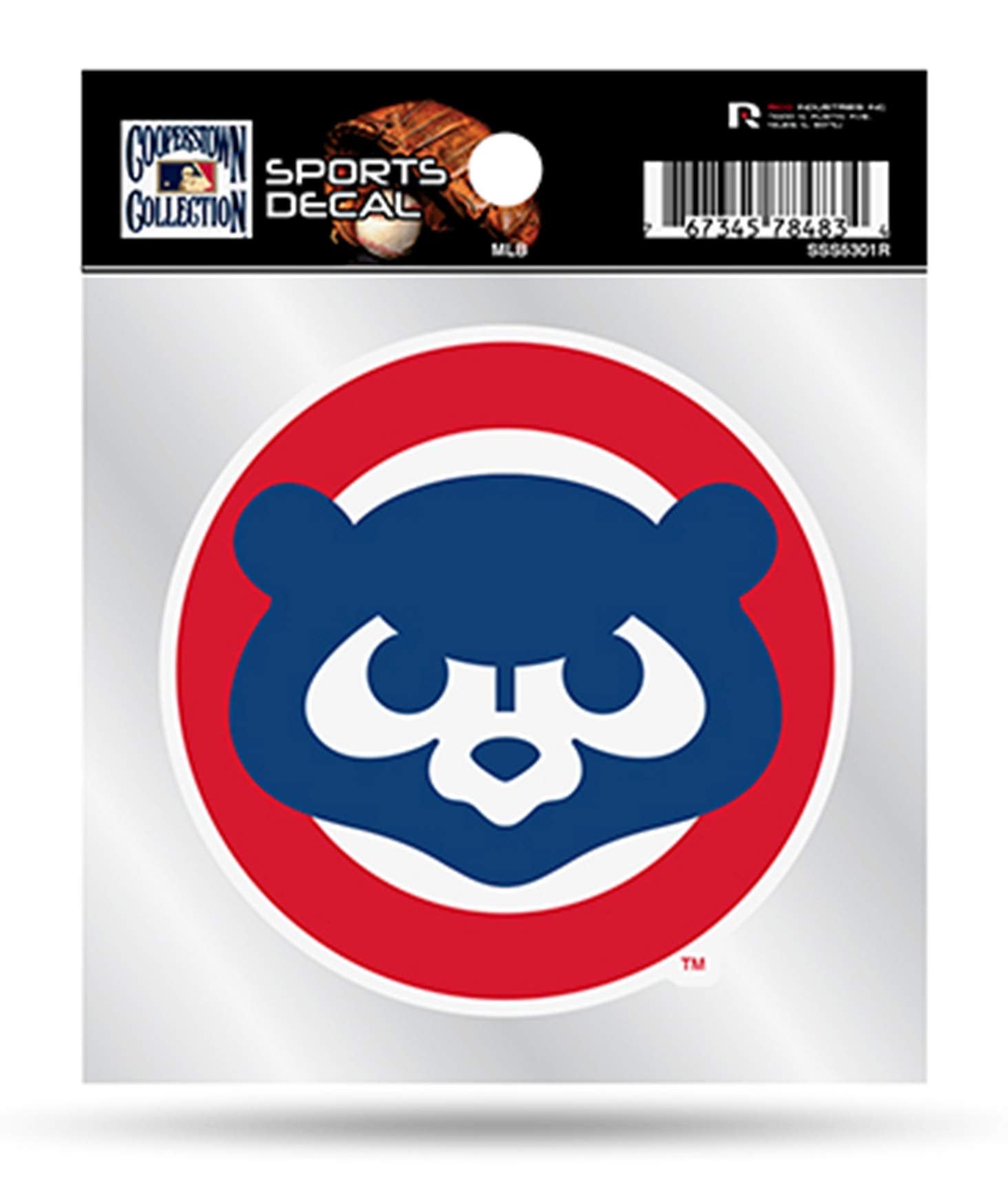 Chicago Cubs 4x4 Inch Die Cut Decal Sticker, Retro Logo, Clear Backing, Officially Licensed