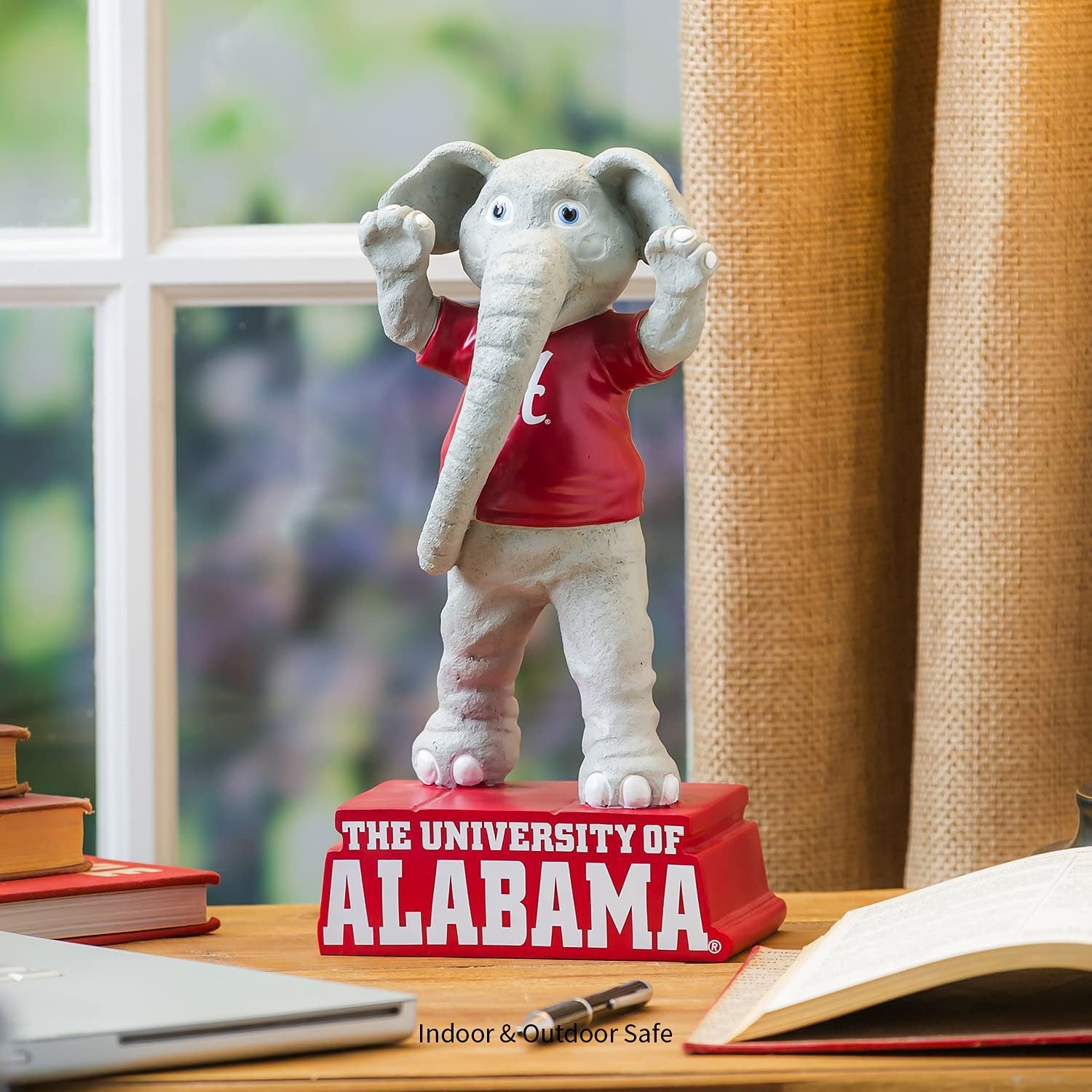 University of Alabama Crimson Tide Team Mascot Garden Statue, Hand Painted Resin, 12 Inch, Indoor Outdoor Decorative Sports Mascot, Officially Licensed