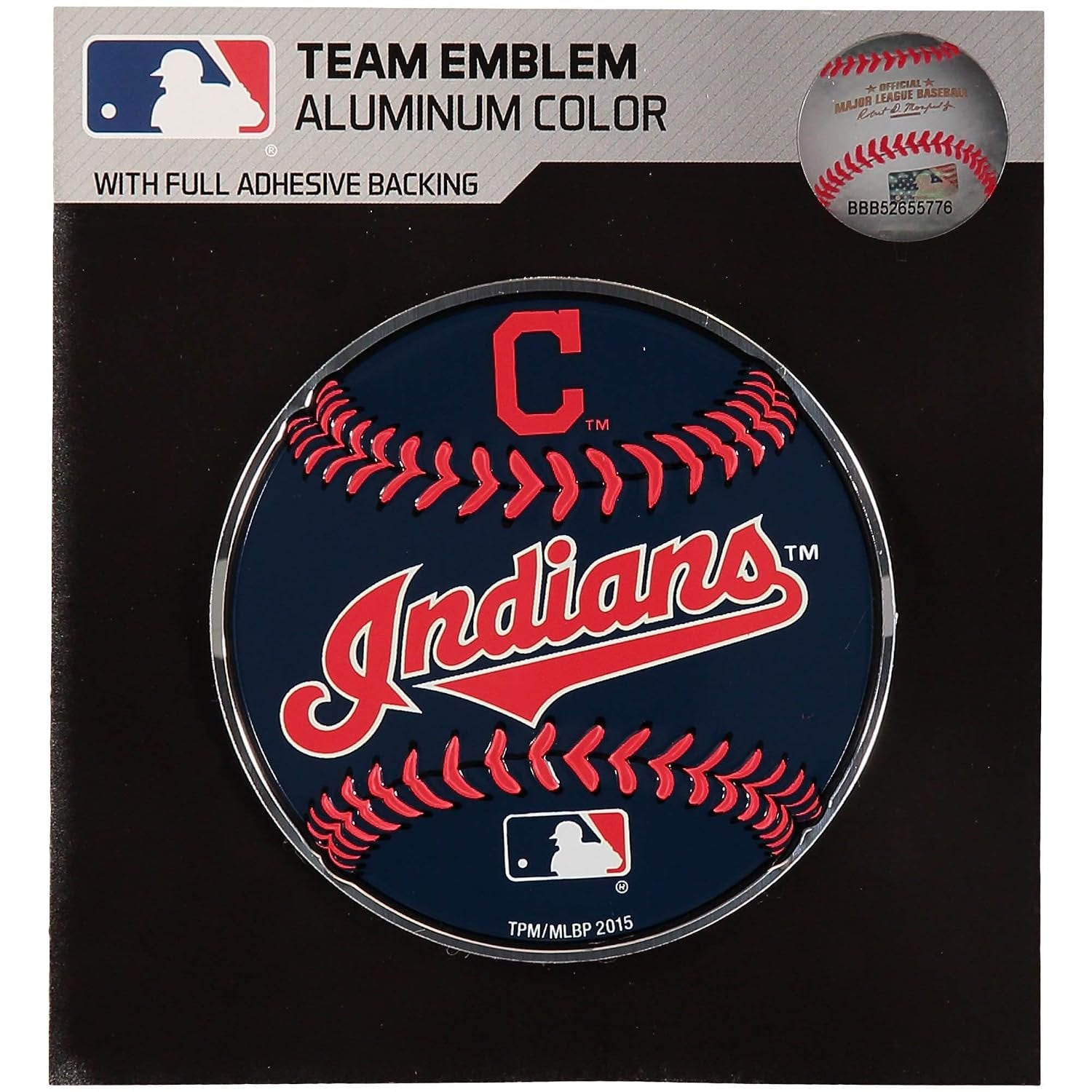 Cleveland Indians Guardians Premium Raised Aluminum Metal Color Auto Emblem Decal Badge, Retro Logo, Baseball Design, Full Adhesive Backing, Officially Licensed