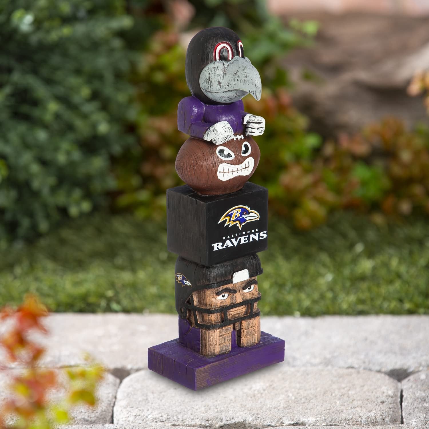 Baltimore Ravens Tiki Totem Garden Statue, Hand Painted Resin, 16 Inch, Indoor Outdoor Decor, Officially Licensed