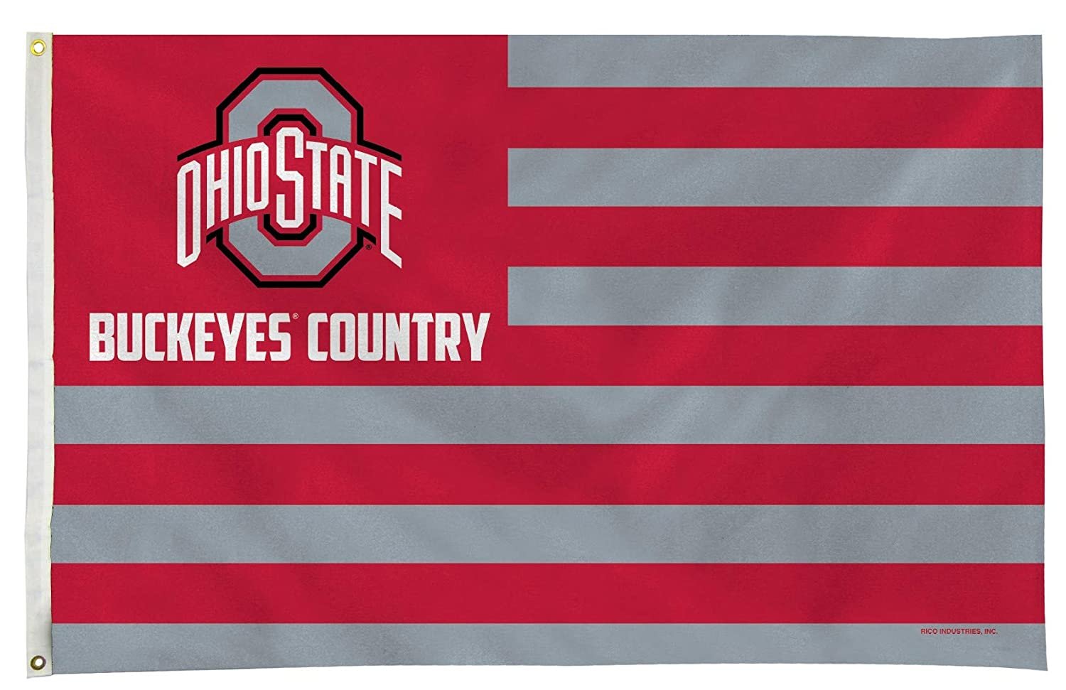 Ohio State University Buckeyes Premium 3x5 Feet Flag Banner, Country Design, Metal Grommets, Outdoor Use, Single Sided