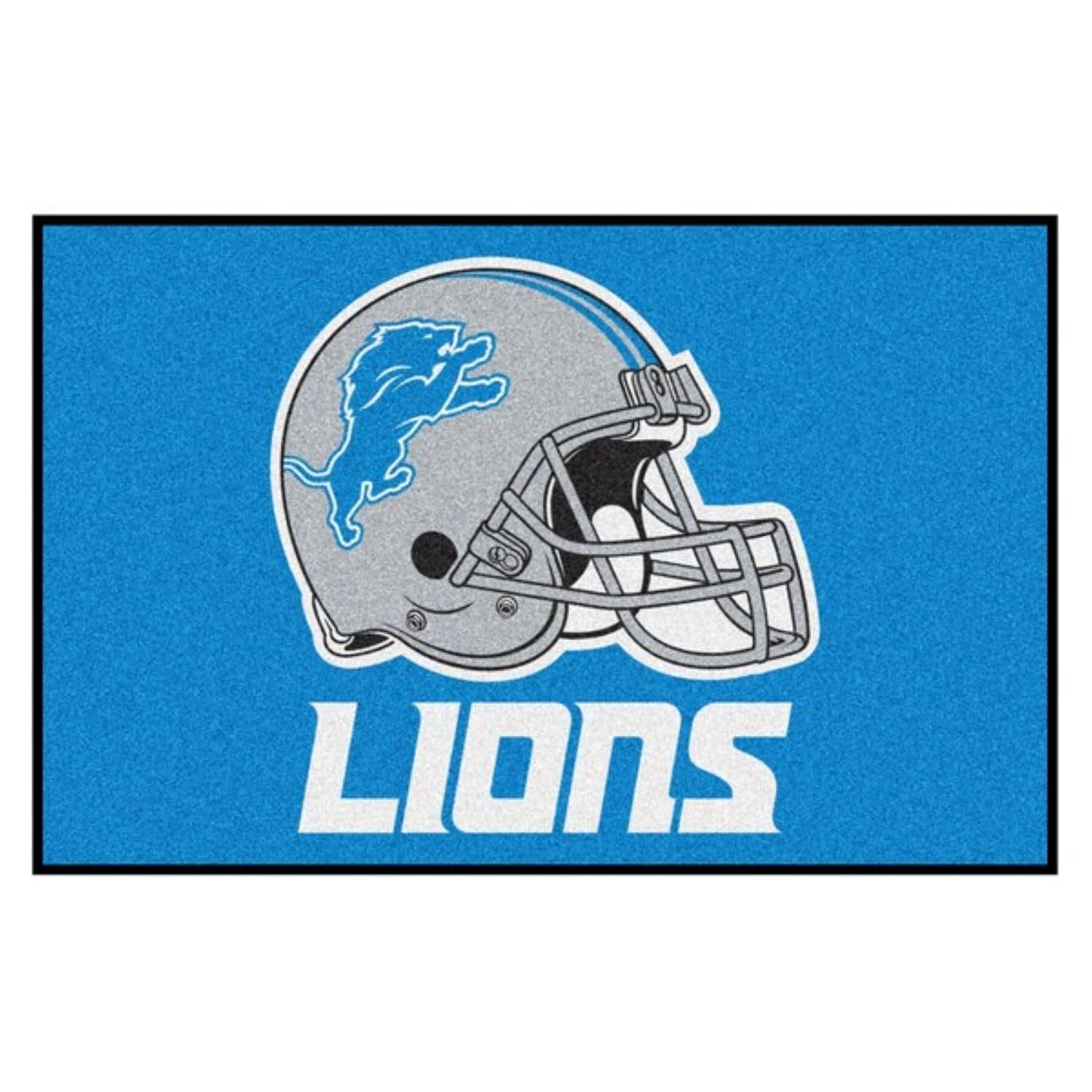 Detroit Lions Floor Mat Area Rug, 20x30 Inch, Nylon, Anti-Skid Backing, Officially Licensed