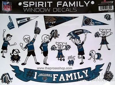 Jacksonville Jaguars Jags Family Spirit LARGE Window Decal Sheet NFL Football