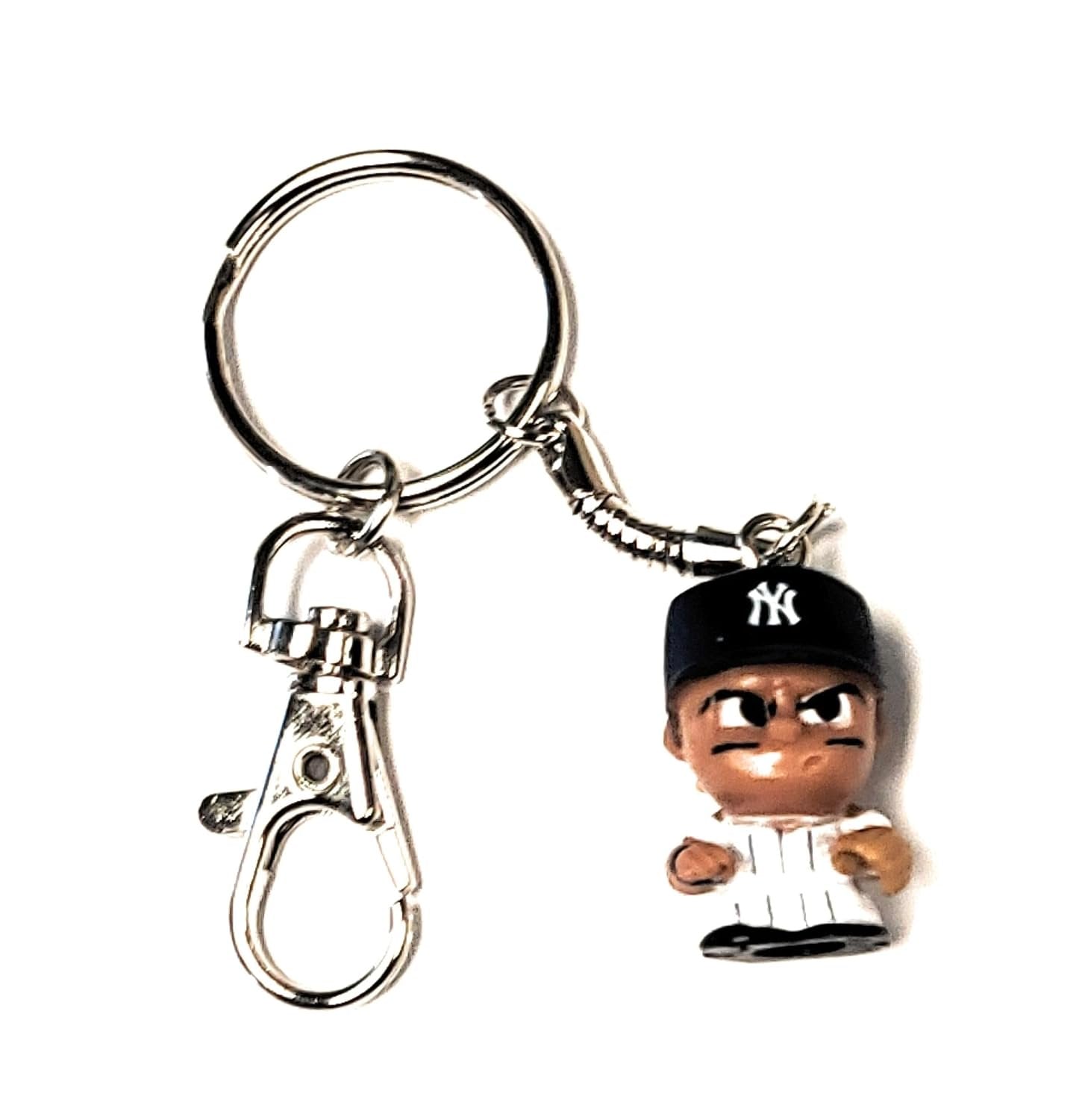 New York Yankees Keychain Carabiner, 1 Inch Teeny Mate Player, Officially Licensed