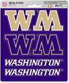 University of Washington Huskies 6-Piece Decal Sticker Set, 5x6 Inch Sheet, Gift for football fans for any hard surfaces around home, automotive, personal items