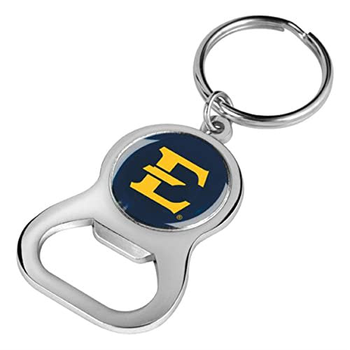 East Tennessee State University Buccaneers Etsu Premium Solid Metal Bottle Opener Keychain, Silver Key Ring, Domed Team Logo, Officially Licensed