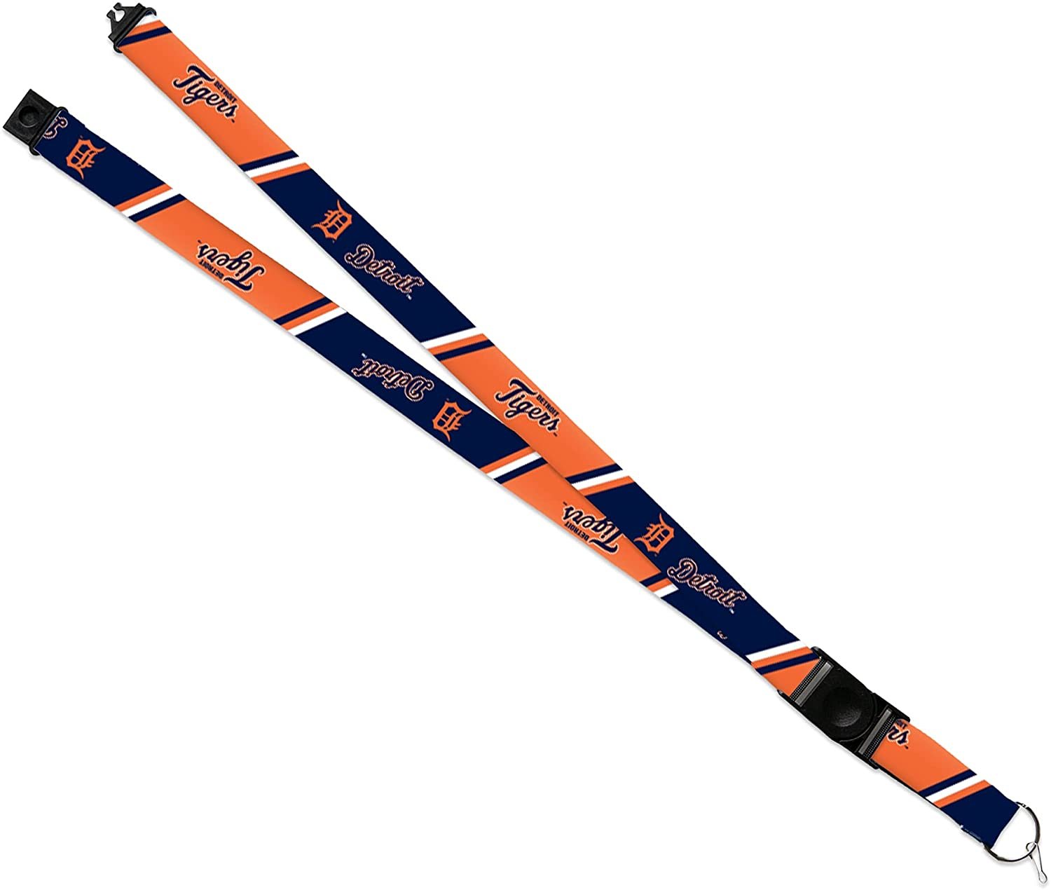 Detroit Tigers Lanyard Keychain Double Sided Breakaway Safety Design Adult 18 Inch