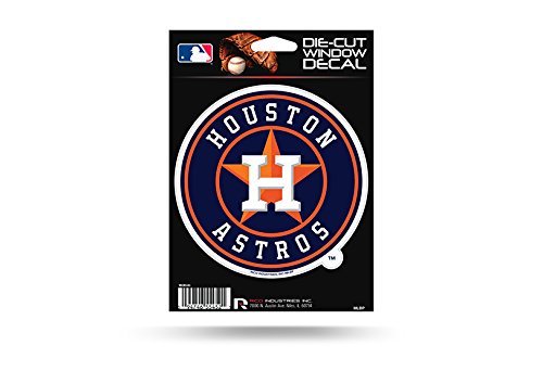 Houston Astros 5 Inch Vinyl Die Cut Decal Sticker, Primary Logo, Full Adhesive Backing, Peel & Stick, Officially Licensed, Made in the USA