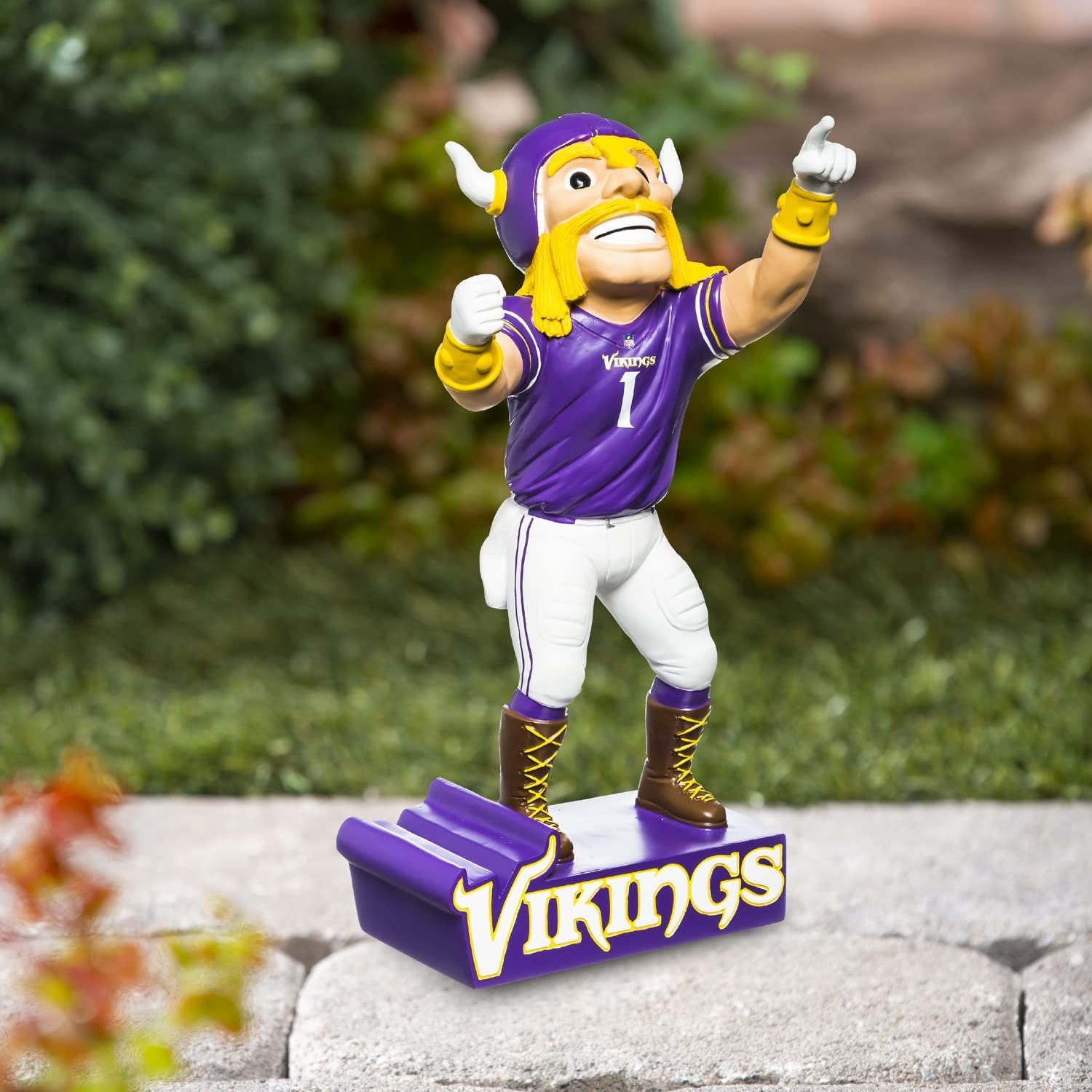 Minnesota Vikings Team Mascot Garden Statue, Hand Painted Resin, 12 Inch, Indoor Outdoor Decorative Sports Mascot, Officially Licensed