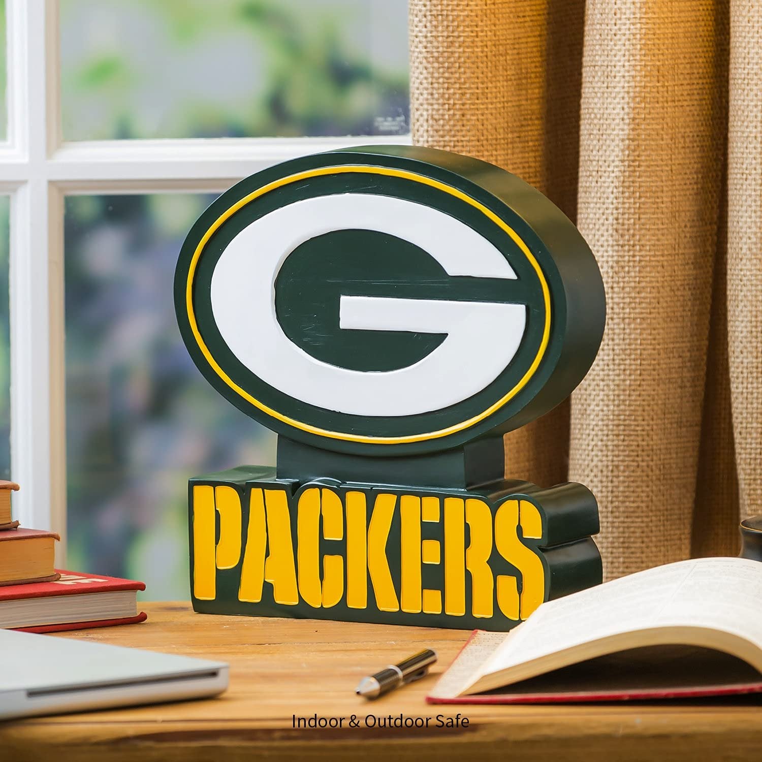 Green Bay Packers Team Mascot Garden Statue, Hand Painted Resin, 12 Inch, Indoor Outdoor Decorative Sports Mascot, Officially Licensed