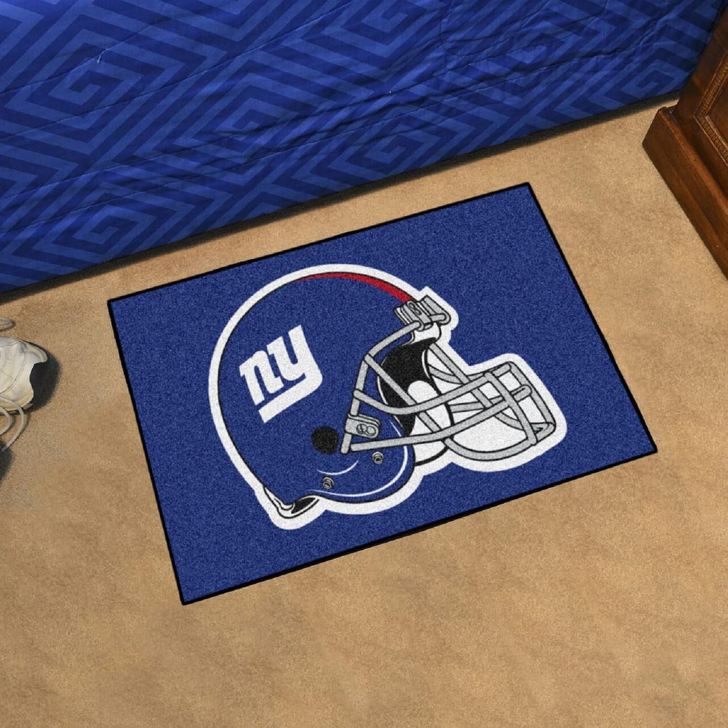 New York Giants Floor Mat Area Rug, 20x30 Inch, Nylon, Anti-Skid Backing, Officially Licensed