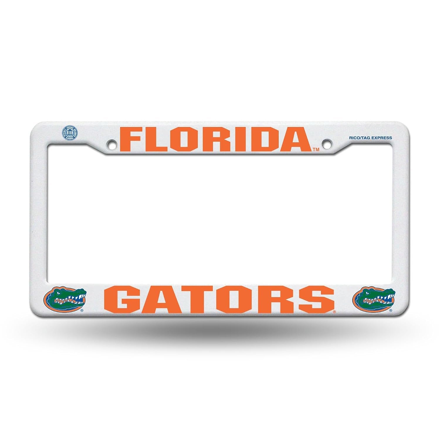 University of Florida Gators License Plate Frame Tag Cover, White Plastic, 12x6 Inch, Officially Licensed