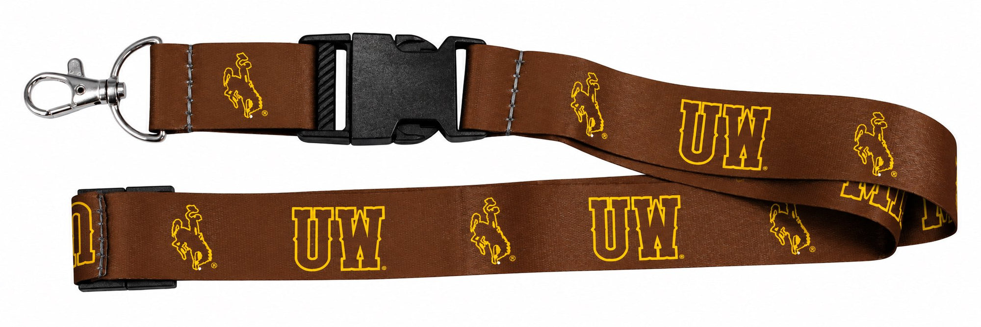 University of Wyoming Cowboys Premium Lanyard Keychain Double Sided Detachable Design, Primary Team Color Styling, Adult 22 Inch, Officially Licensed