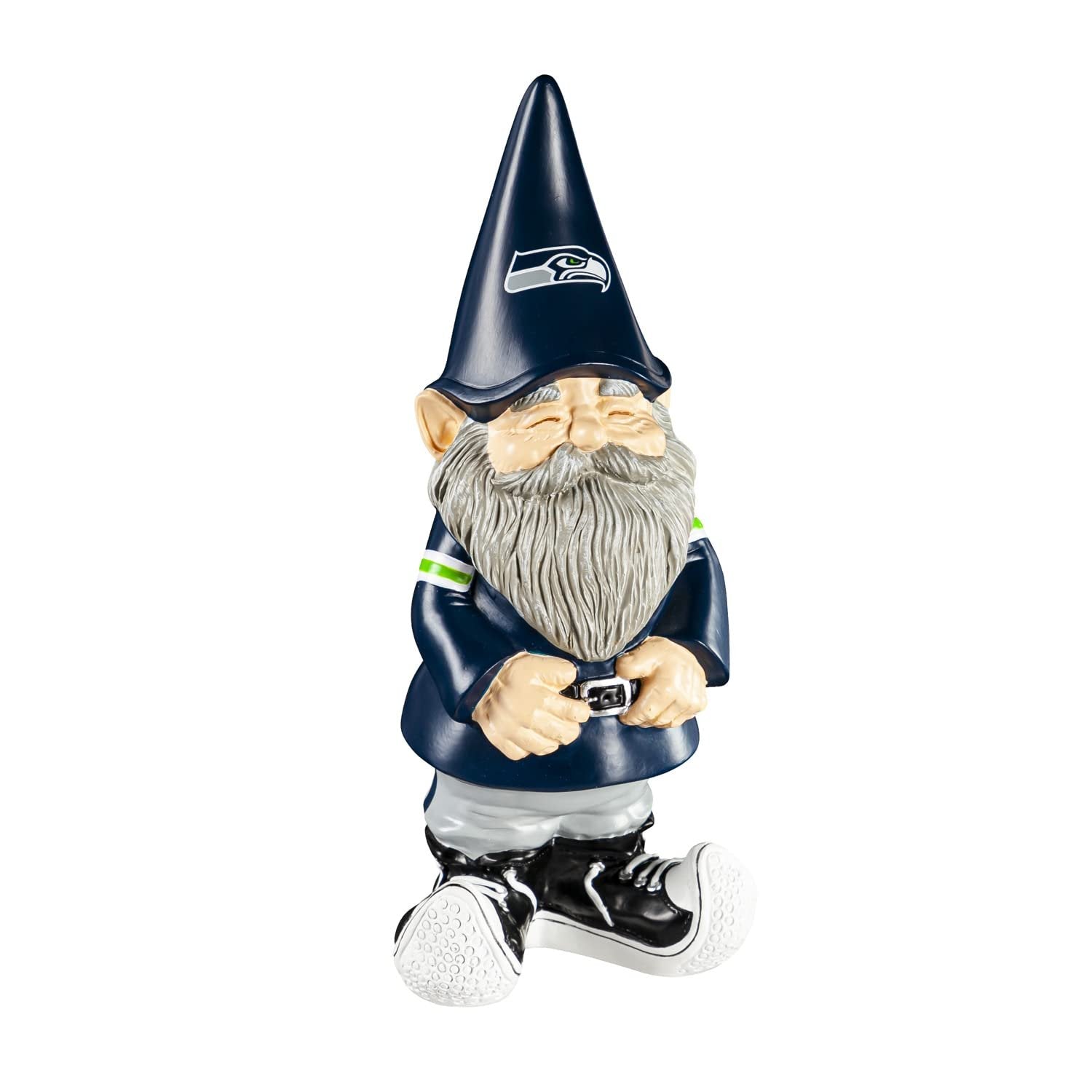 Seattle Seahawks Garden Gnome, 11 Inch Hand Painted Resin Statue, Indoor Outdoor Decor, Officially Licensed