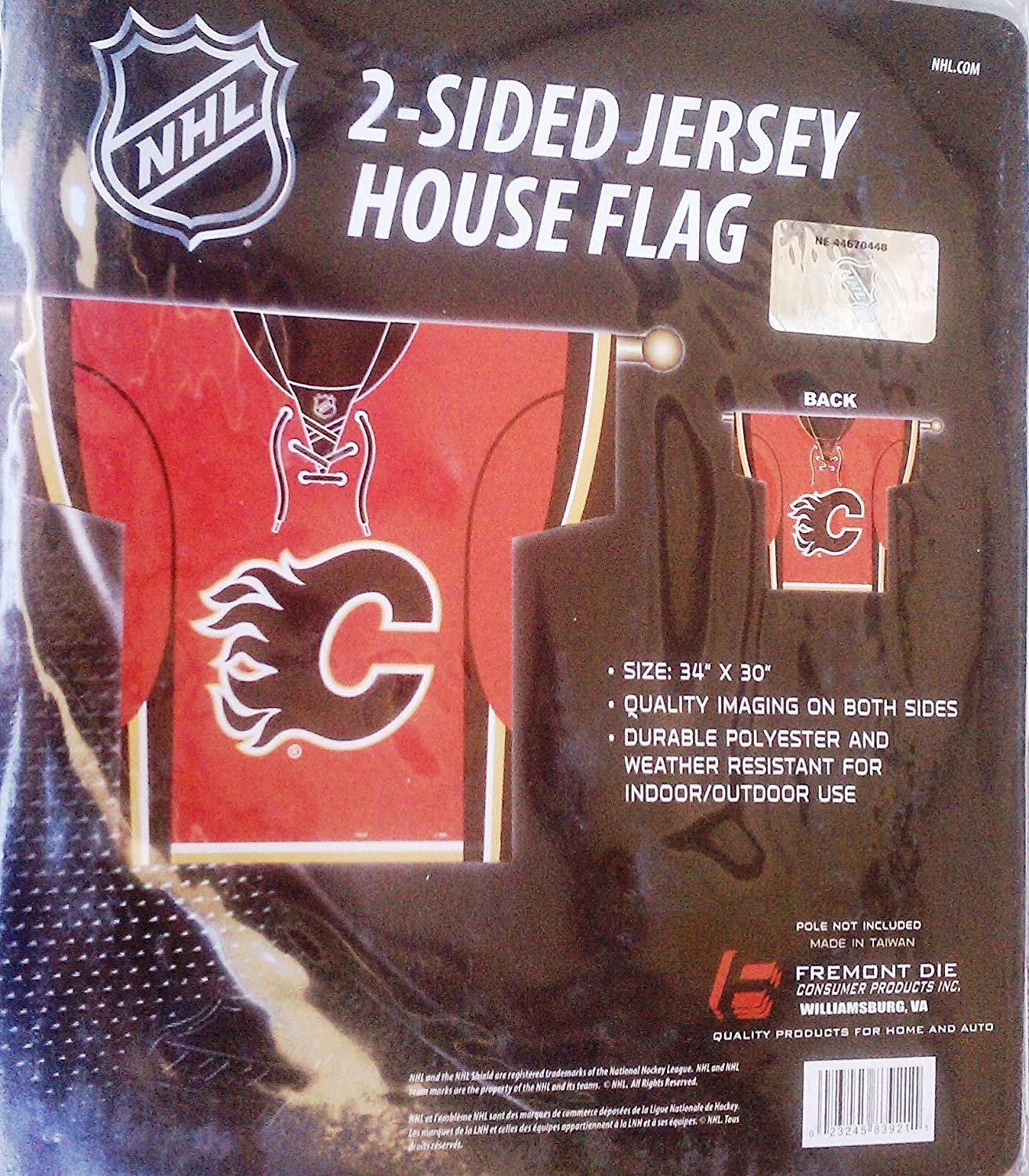 Calgary Flames Premium 2-Sided Banner Flag, Jersey Design, 30x34 Inch