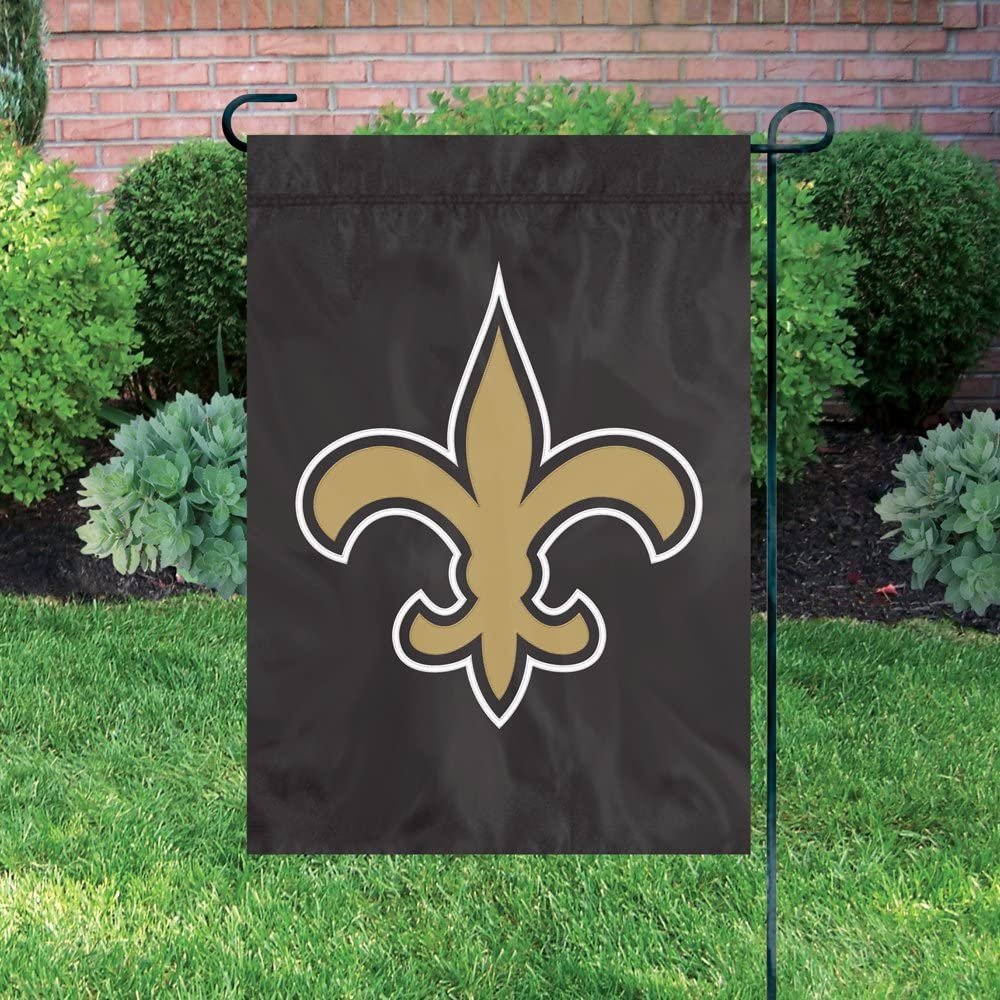 New Orleans Saints Garden Flag Banner Premium Applique Embroidered 12.5x18 Inch