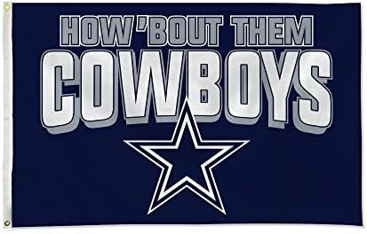 Dallas Cowboys 3x5 Feet Flag Banner, Team Slogan, Metal Grommets, Single Sided, Indoor or Outdoor Use