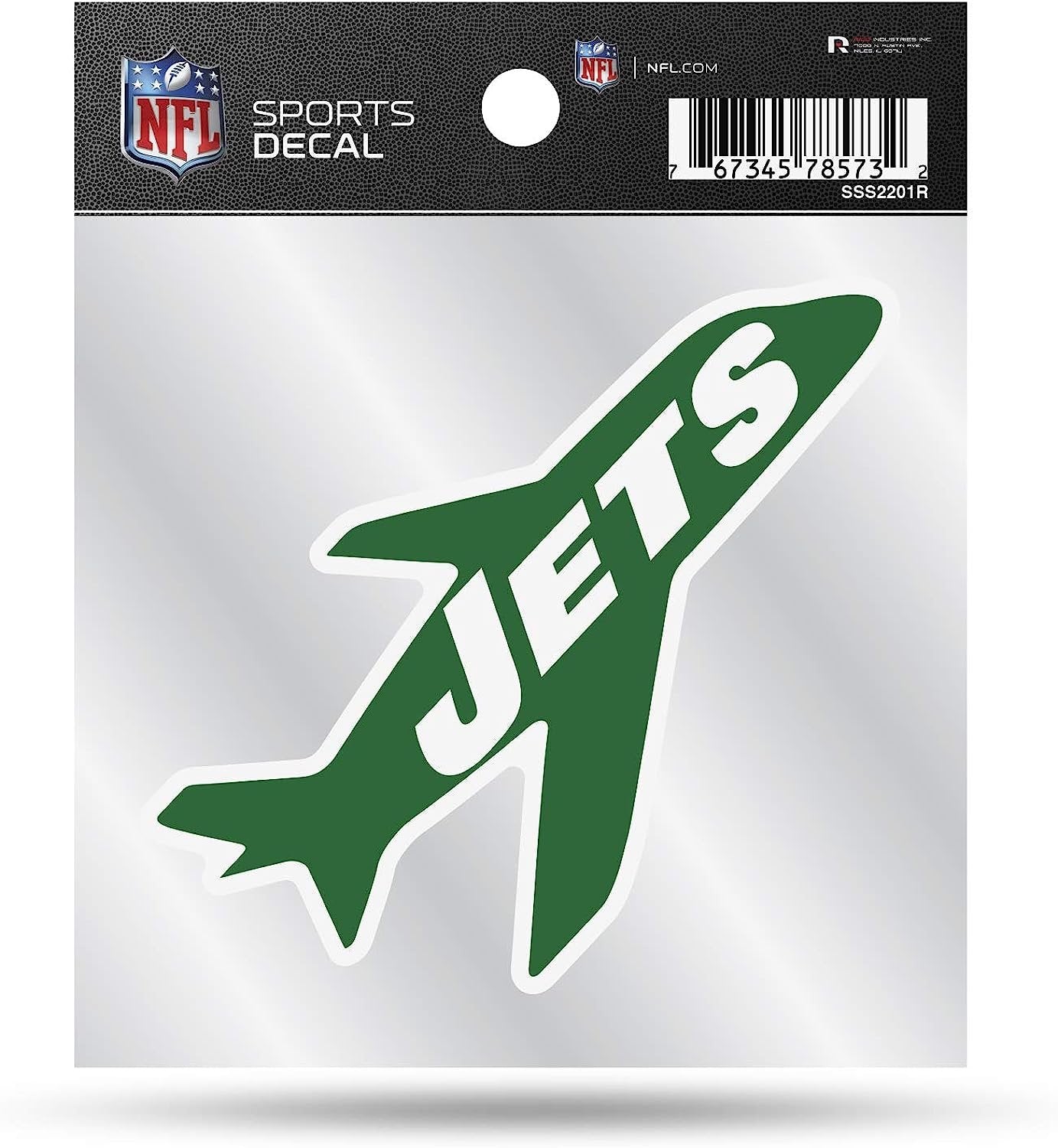 New York Jets 4x4 Inch Die Cut Decal Sticker, Retro Logo, Clear Backing