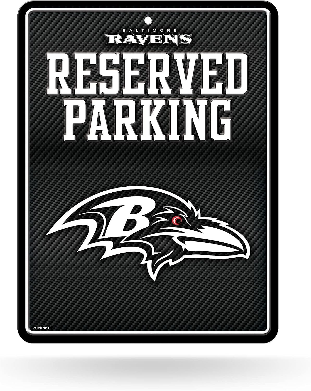 Baltimore Ravens Metal Parking Novelty Wall Sign 8.5 x 11 Inch Carbon Fiber Design