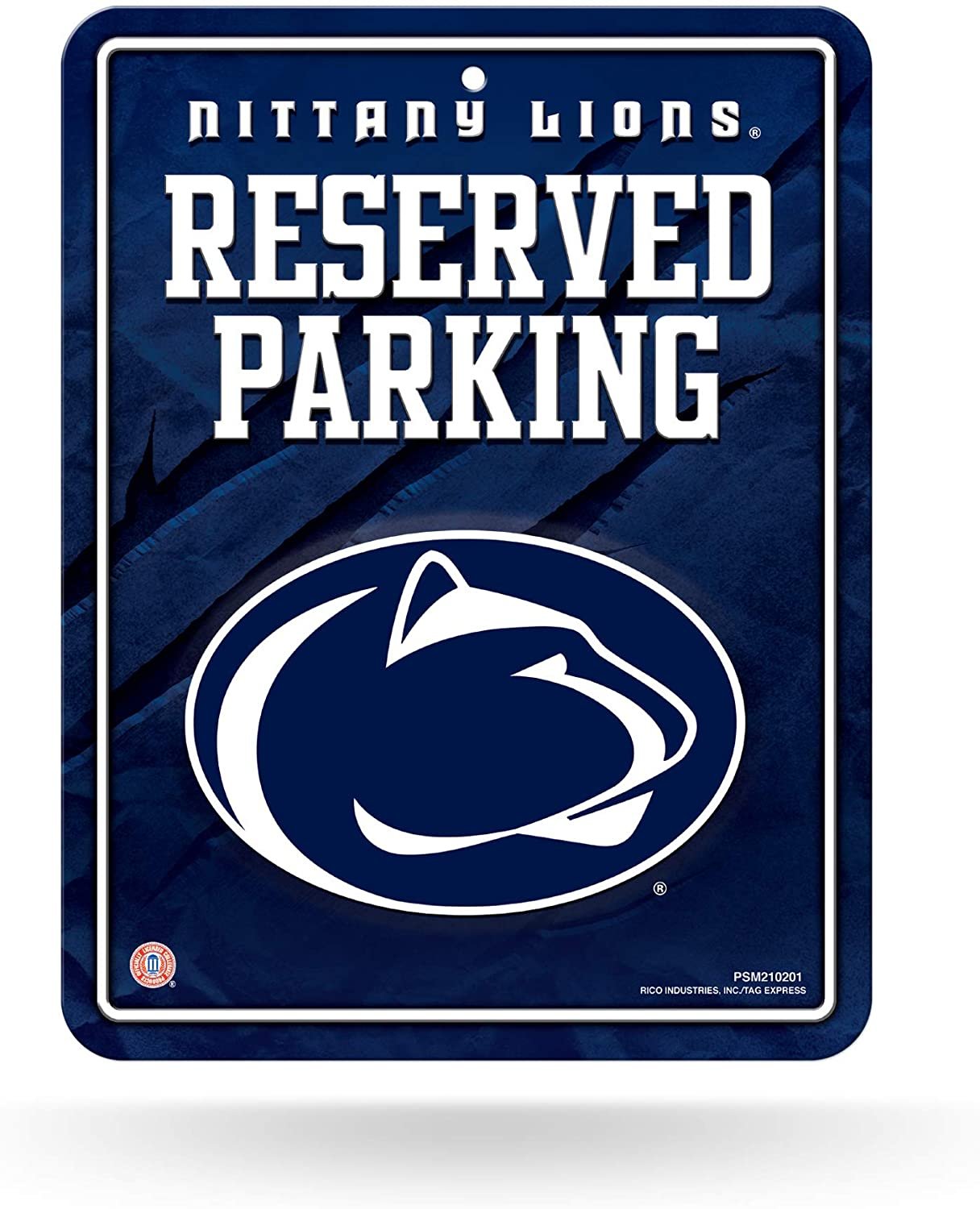 Penn State University Nittany Lions Metal Wall Parking Sign, 8.5x11 Inch, Primary Design, Great for Man Cave, Bed Room, Office, Home Decor