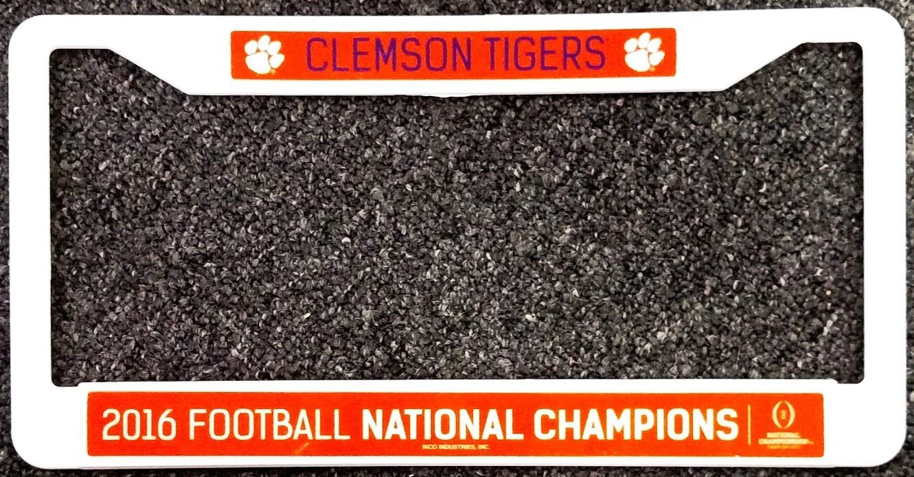 Clemson Tigers 2016 Champions Plastic Frame License Plate Tag Cover University