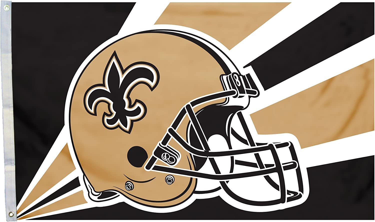 New Orleans Saints 3x5 Foot Flag Banner, Metal Grommets. Outdoor, Single Sided, Helmet Design