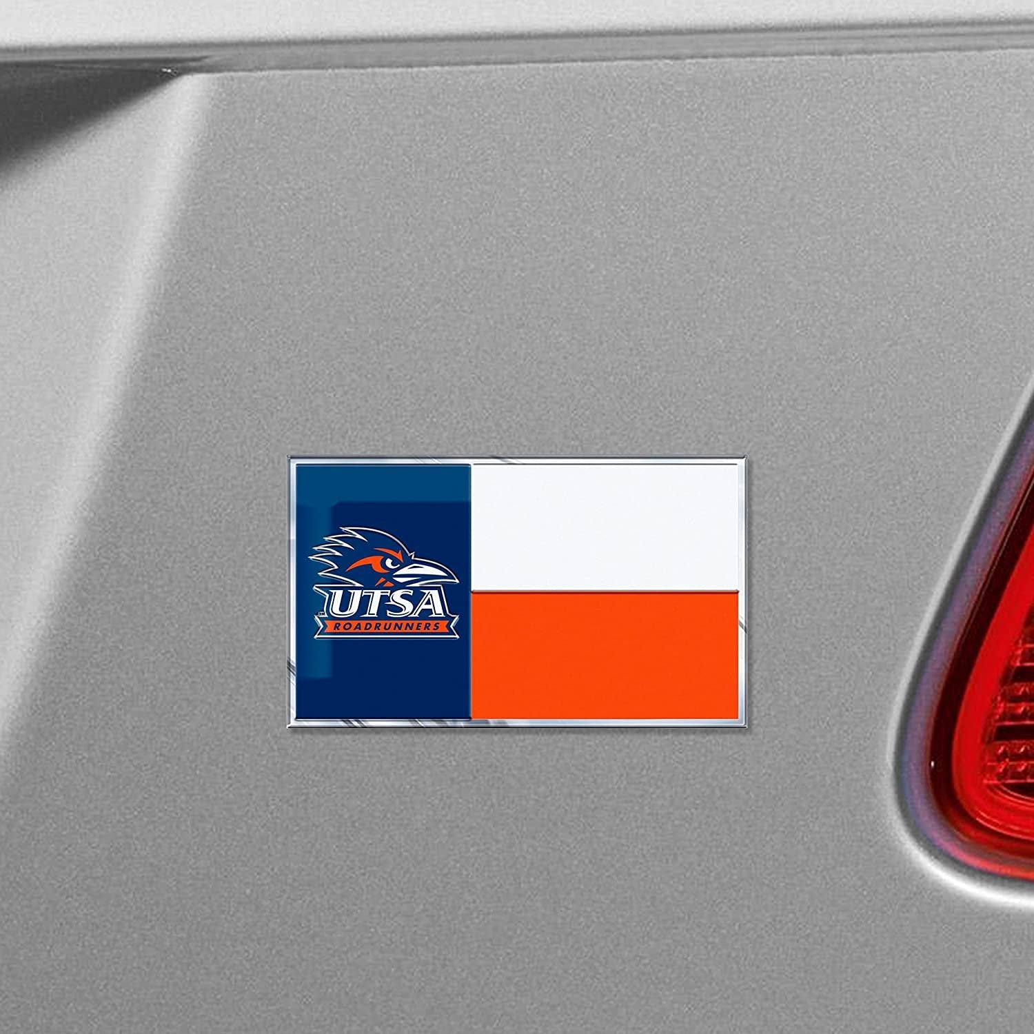 University of Texas San Antonio Roadrunners UTSA Color Auto Emblem State Flag Design Aluminum Metal