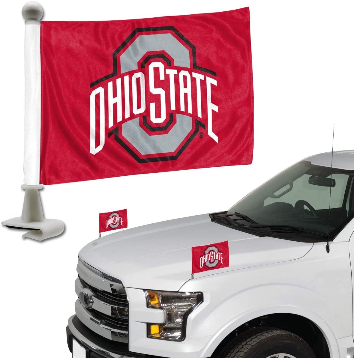 NCAA Ohio State Buckeyes Flag Set 2Piece Ambassador Styleohio State Buckeyes Flag Set 2Piece Ambassador Style, Team Color, One Size