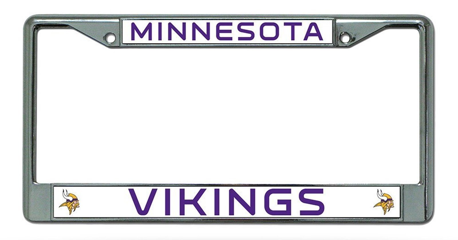 Minnesota Vikings Premium Metal License Plate Frame Chrome Tag Cover, 12x6 Inch