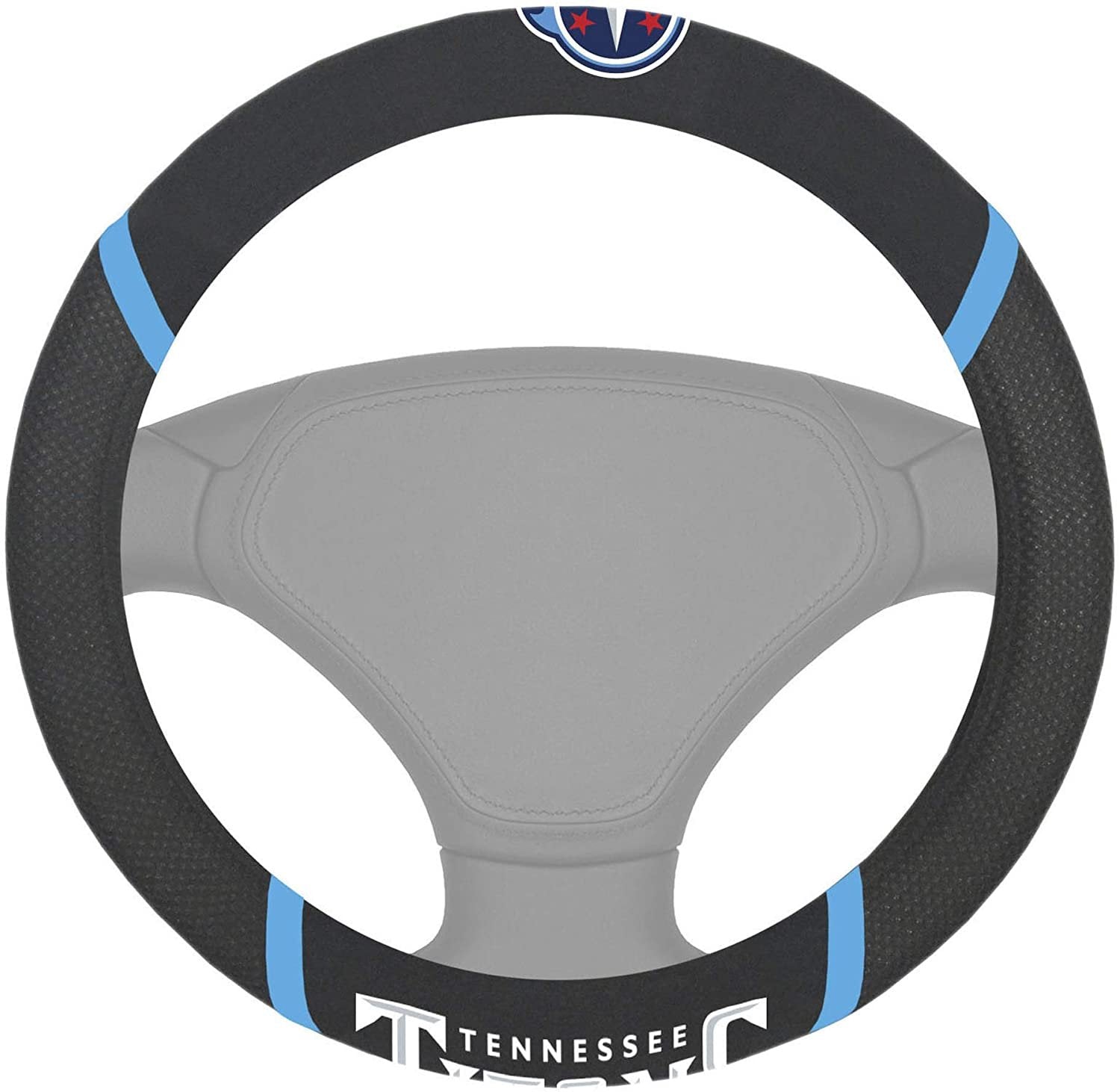 Tennessee Titans Premium 15 Inch Black Emroidered Steering Wheel Cover