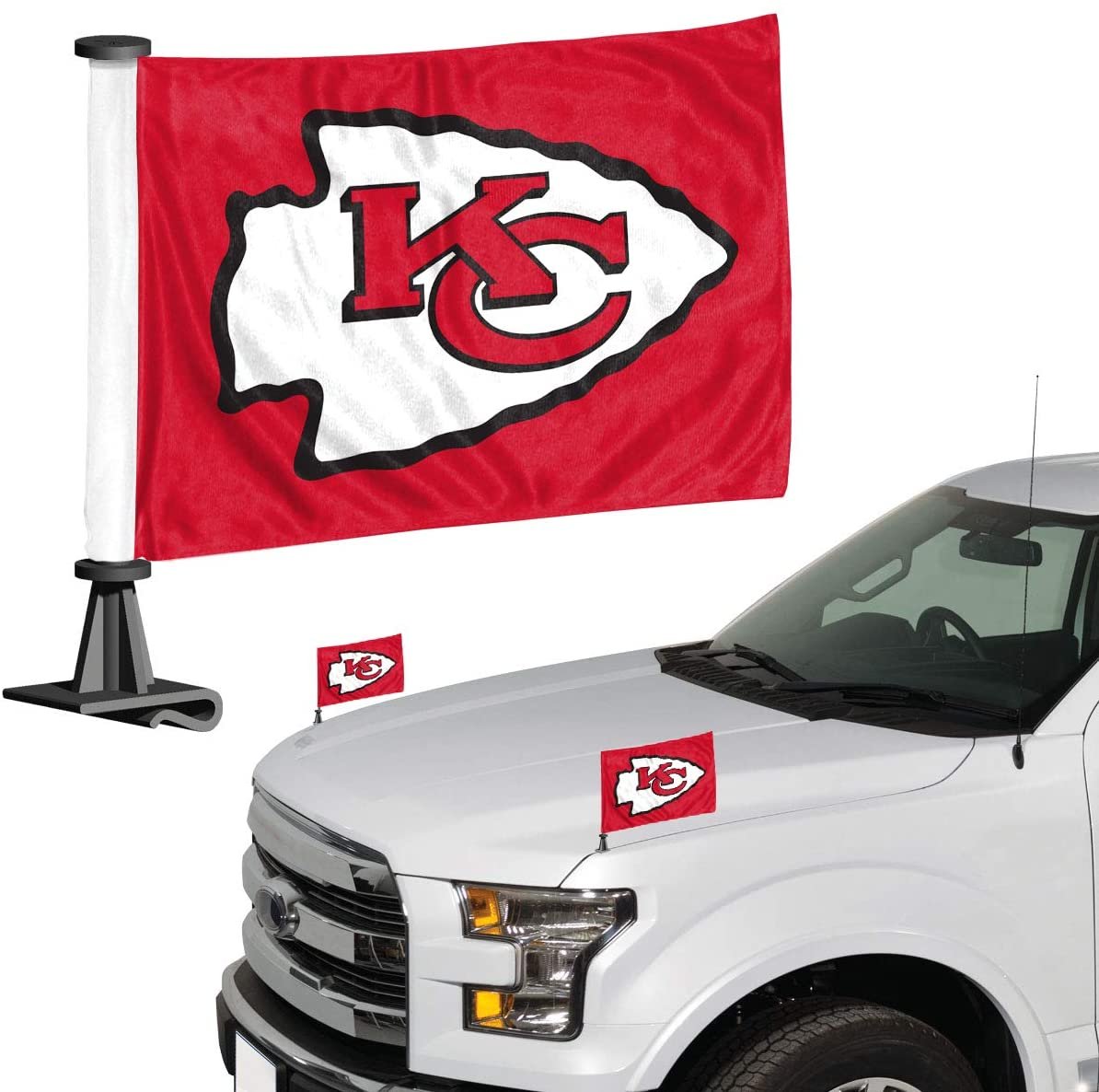 FANMATS ProMark NFL Kansas City Chiefs Flag Set 2-Piece Ambassador Style, Team Color, One Size (8162089915)