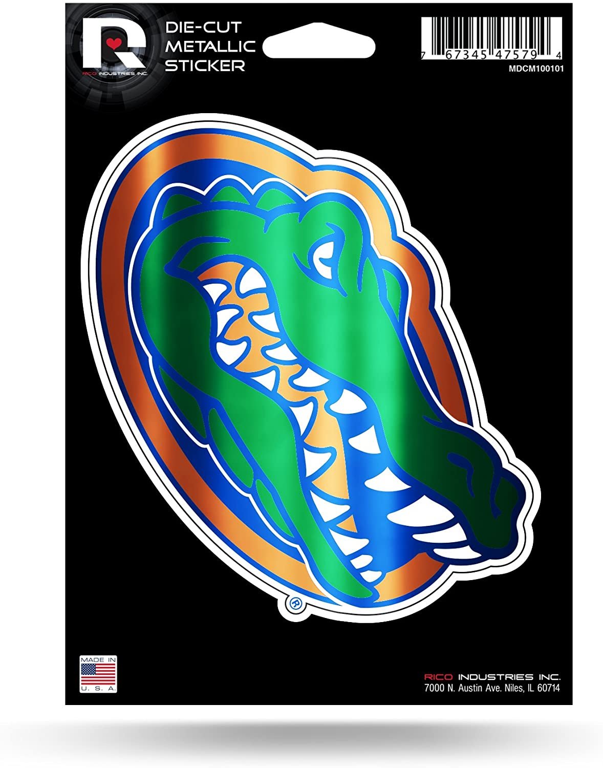 University of Florida Gators 5 Inch Die Cut Shimmer Metallic Decal Sticker Flat Vinyl