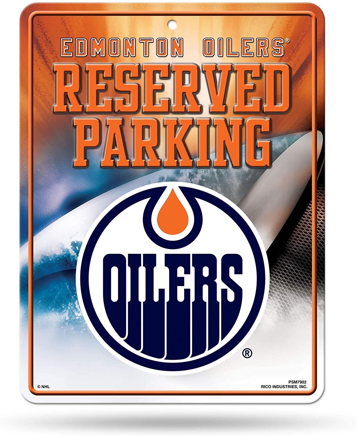 Edmonton Oilers 8-Inch by 11-Inch Metal Parking Sign Décor