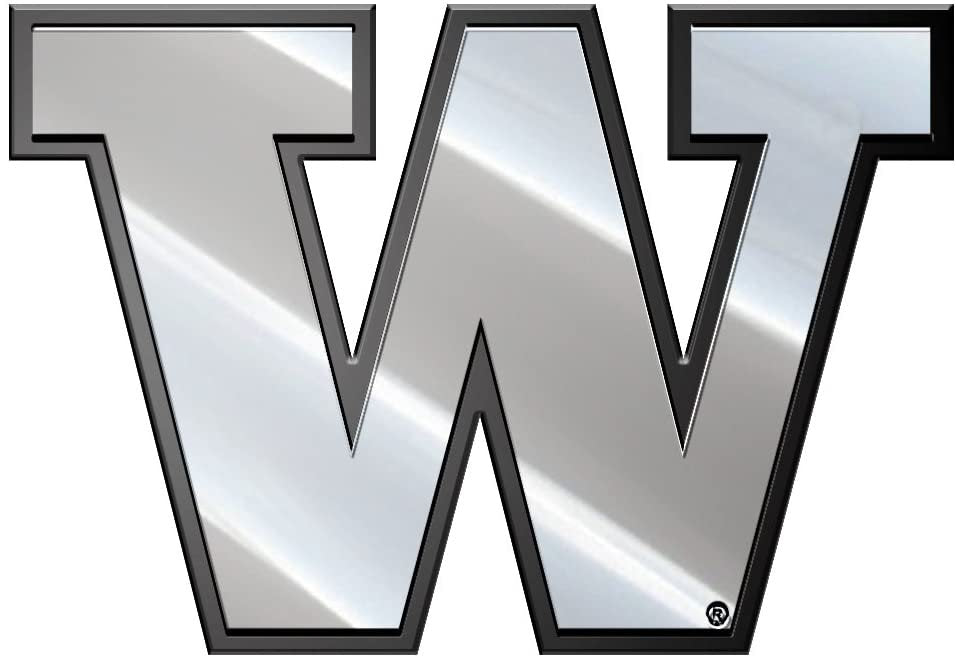 Washington Huskies Premium Solid Metal Auto Emblem Chrome