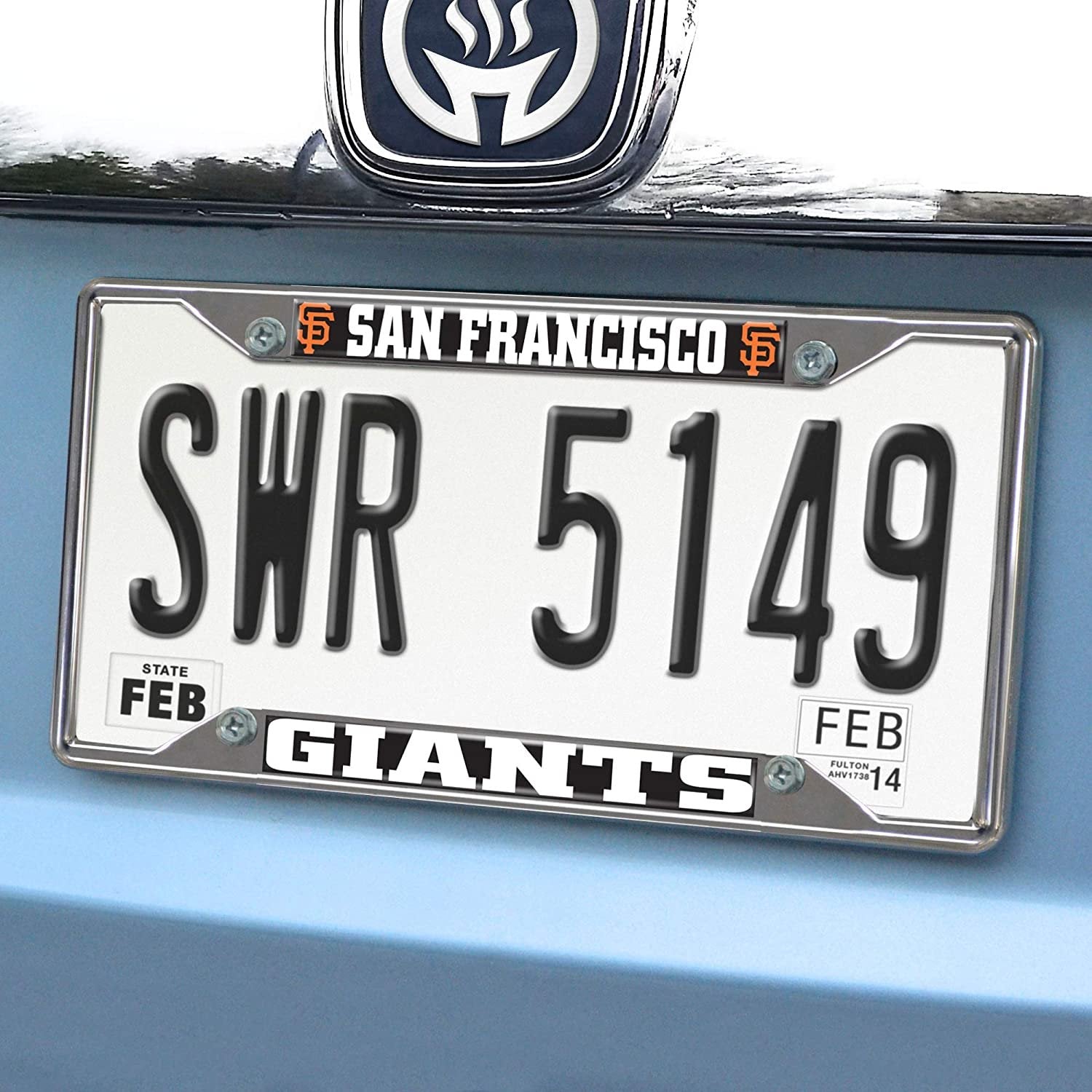 San Francisco Giants Metal License Plate Frame Tag Cover Chrome 6x12 Inch