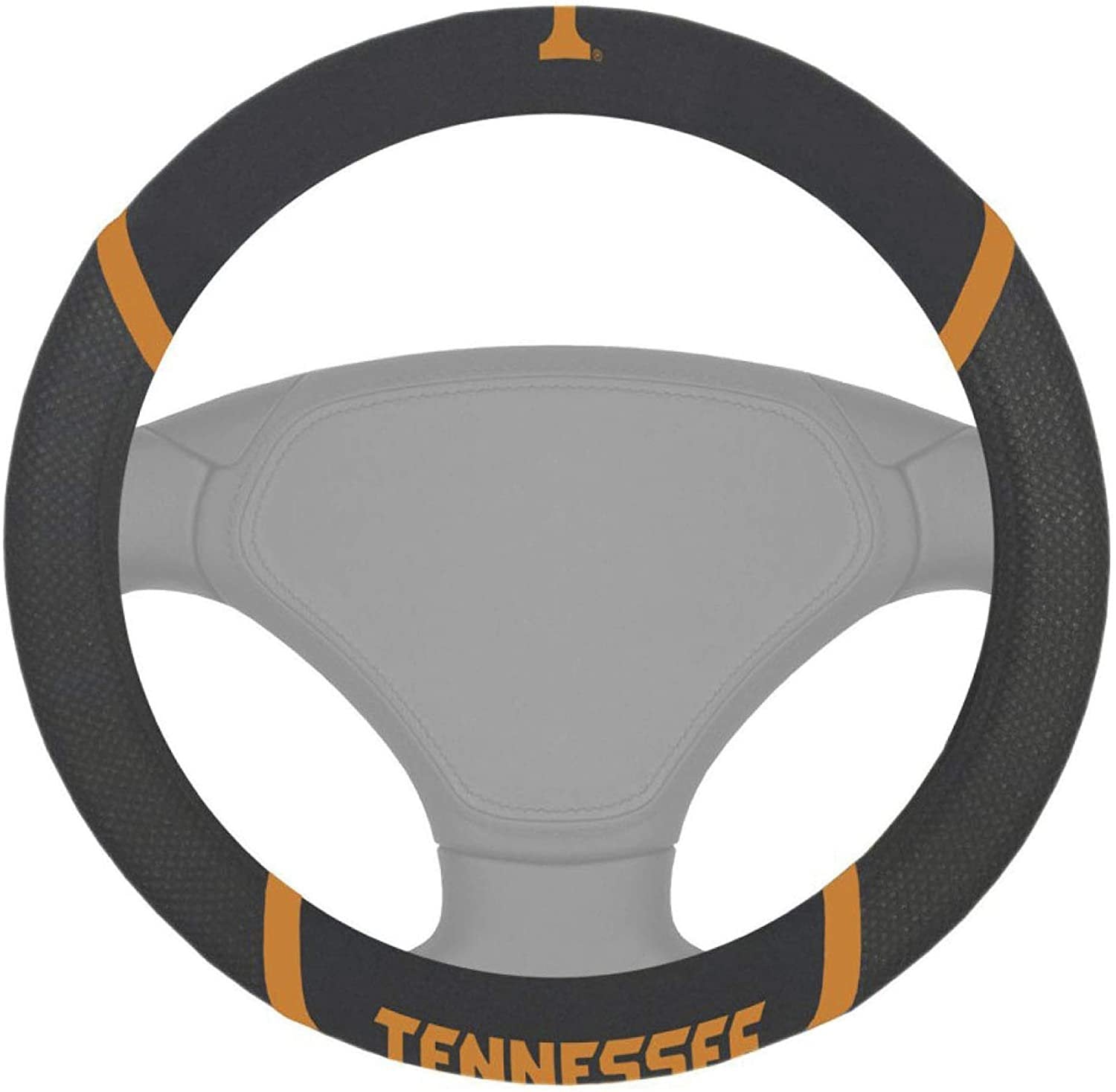 Tennessee Volunteers Steering Wheel Cover Premium Embroidered Black 15 Inch University of