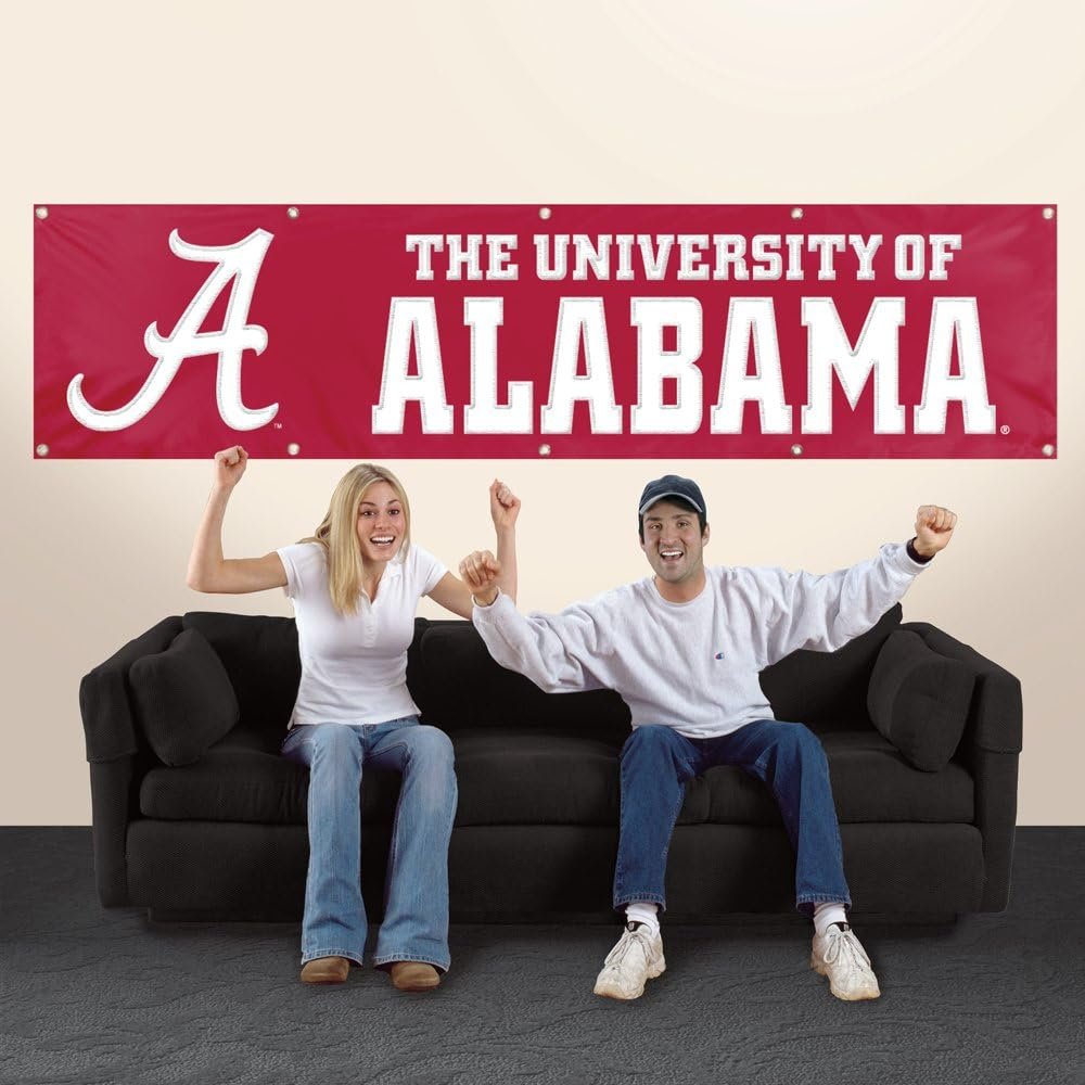 University of Alabama Crimson Tide Giant 8x2 Flag Banner Embroidered Applique