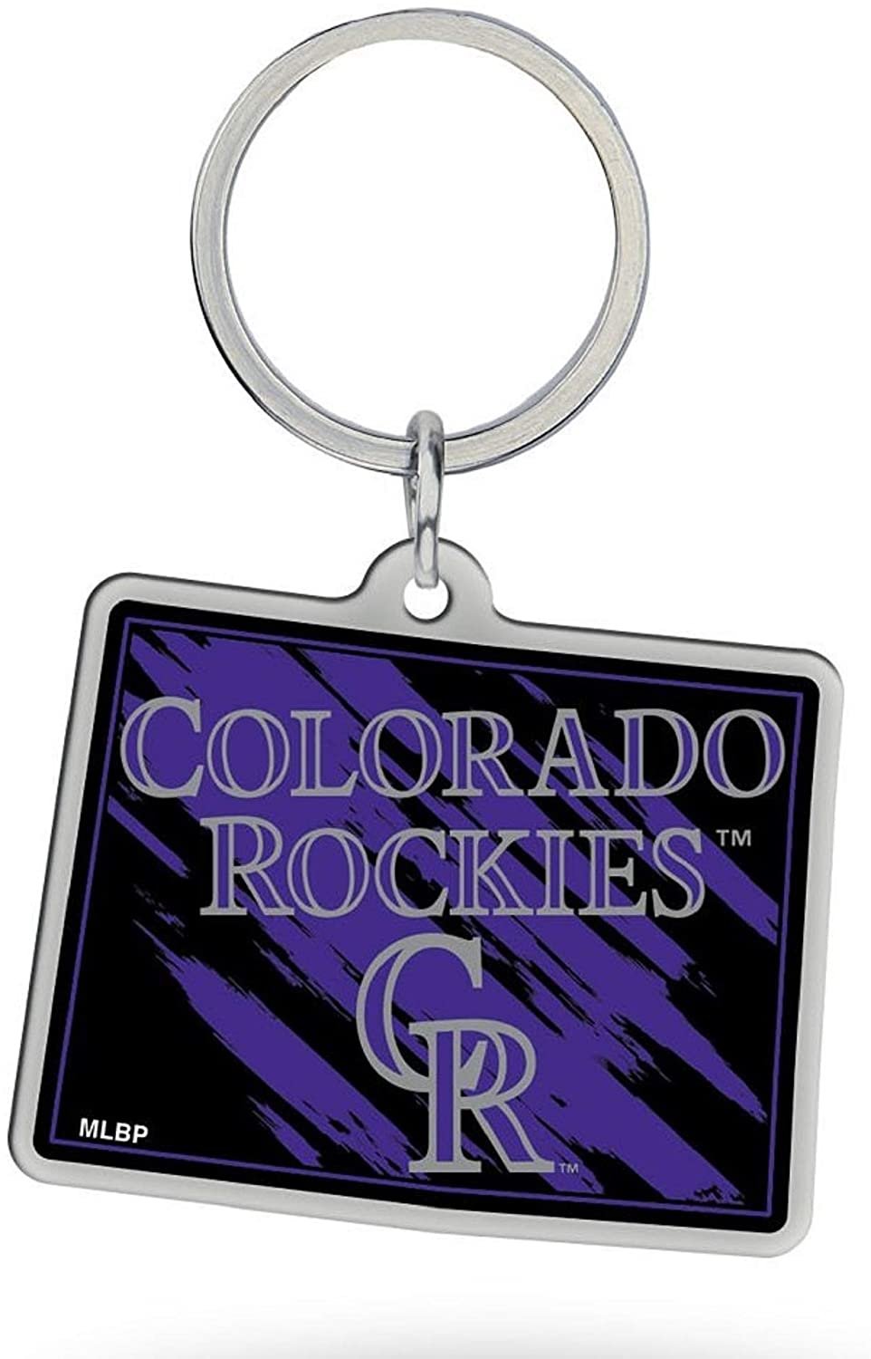 Colorado Rockies Metal Keychain, State Shaped