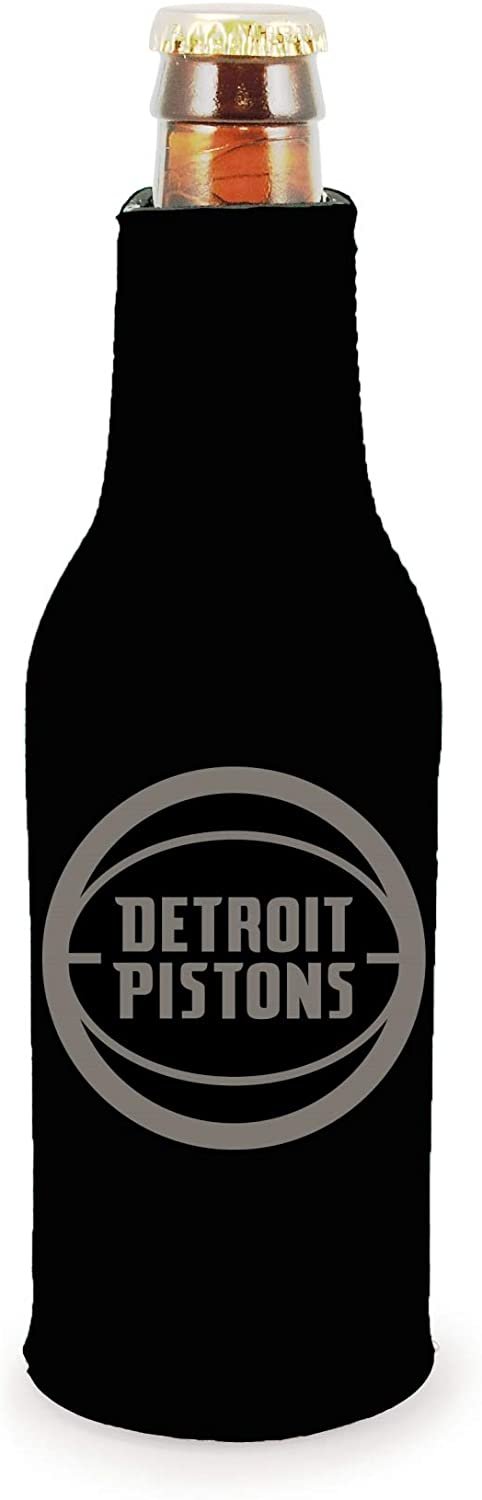 Detroit Pistons 2-Pack Tonal Black Design Zipper Bottle Neoprene Beverage Insulator Holder Basketball
