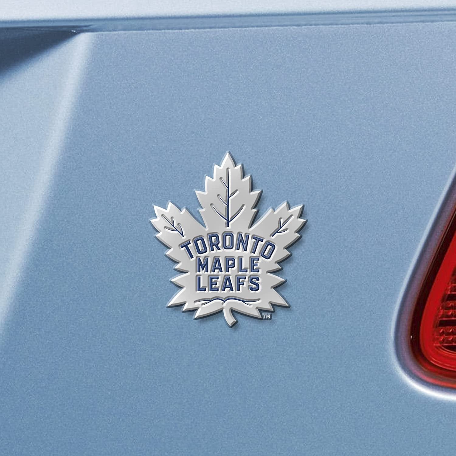 Toronto Maple Leafs Premium Solid Metal Raised Auto Emblem, Shape Cut, Adhesive Backing