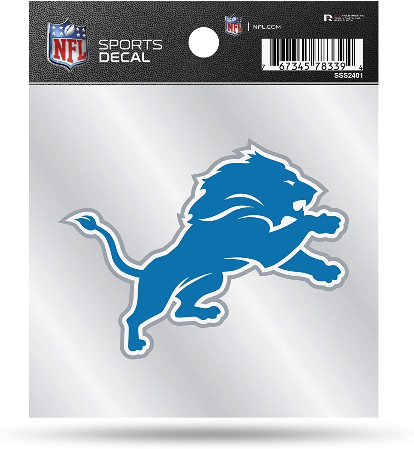 Detroit Lions Sticker Decal 4x4 Inch Clear Backing Auto Home
