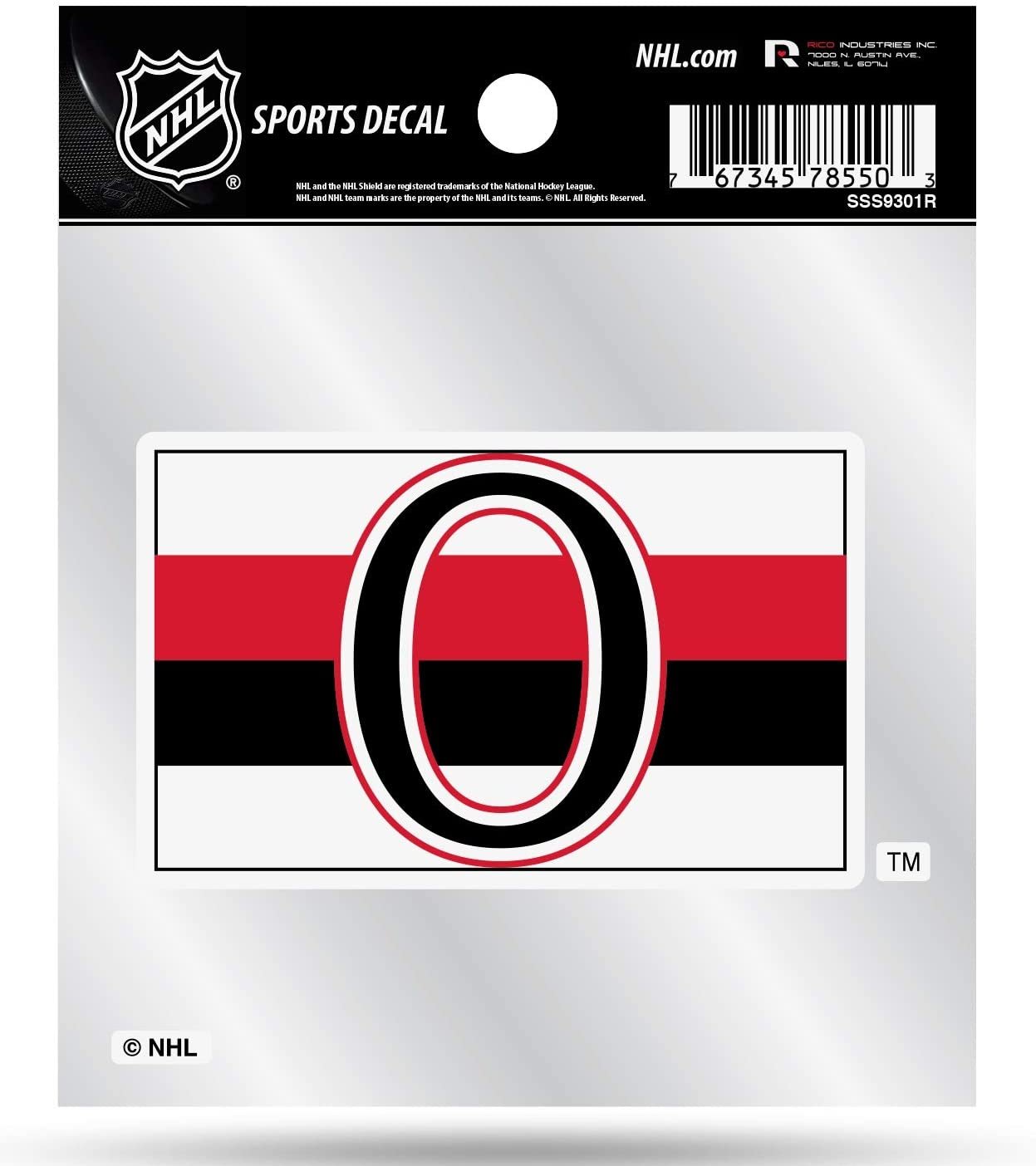 Ottawa Senators 4x4 Decal Sticker Retro Logo Premium with Clear Backing Flat Vinyl Auto Home Hockey