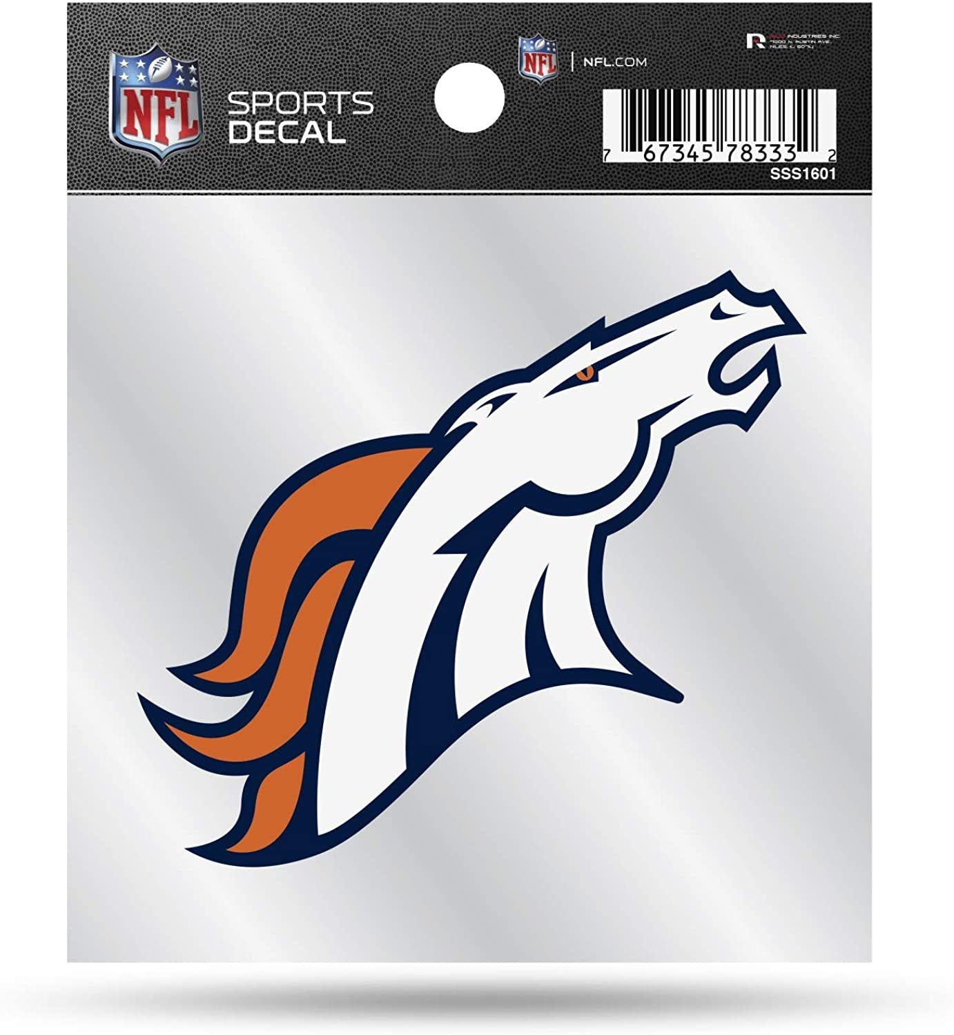 Denver Broncos Sticker Decal 4x4 Inch Clear Backing Auto Home