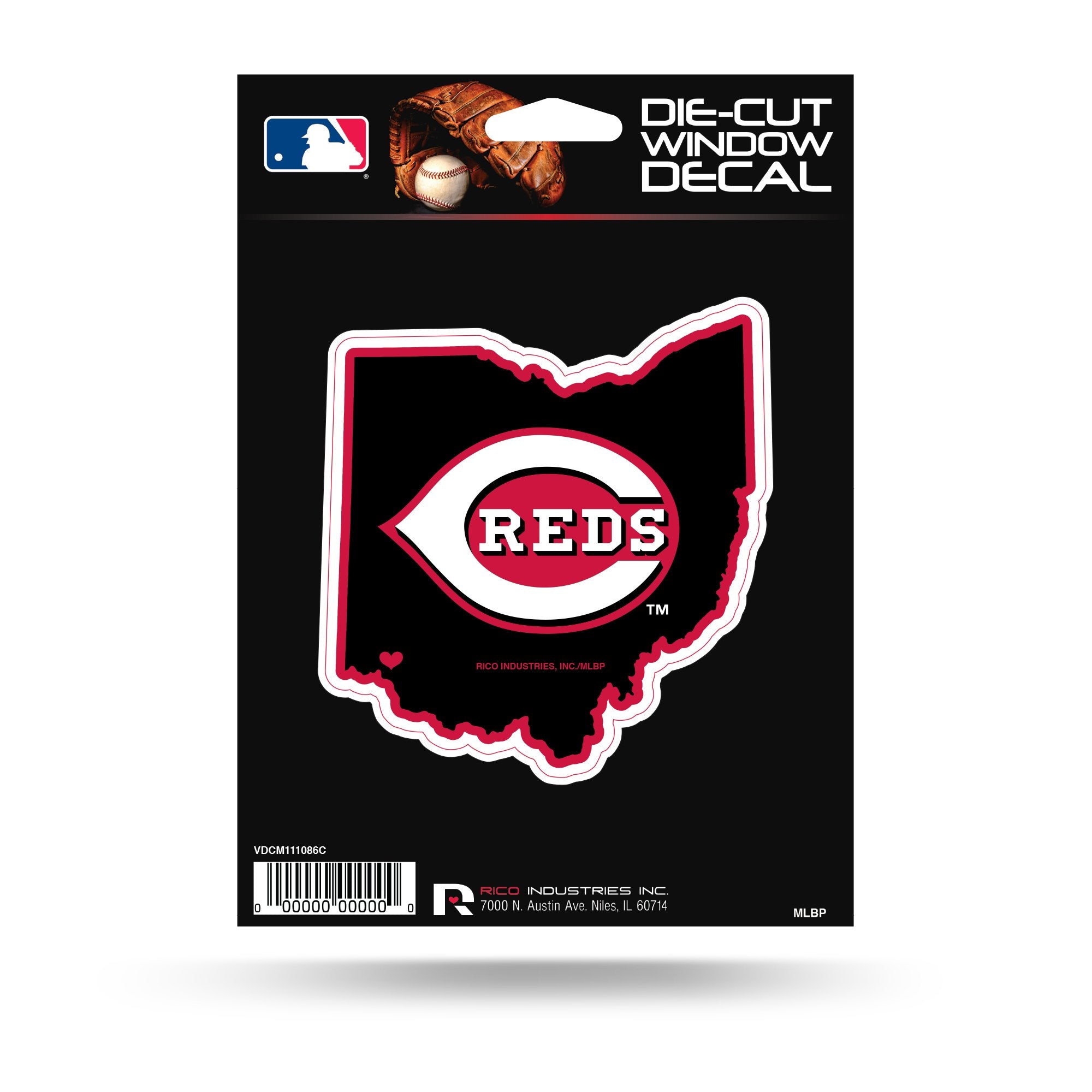 Cincinnati Reds 5" Decal Sticker State Outline Flat Vinyl Die Cut Auto Home Emblem Baseball