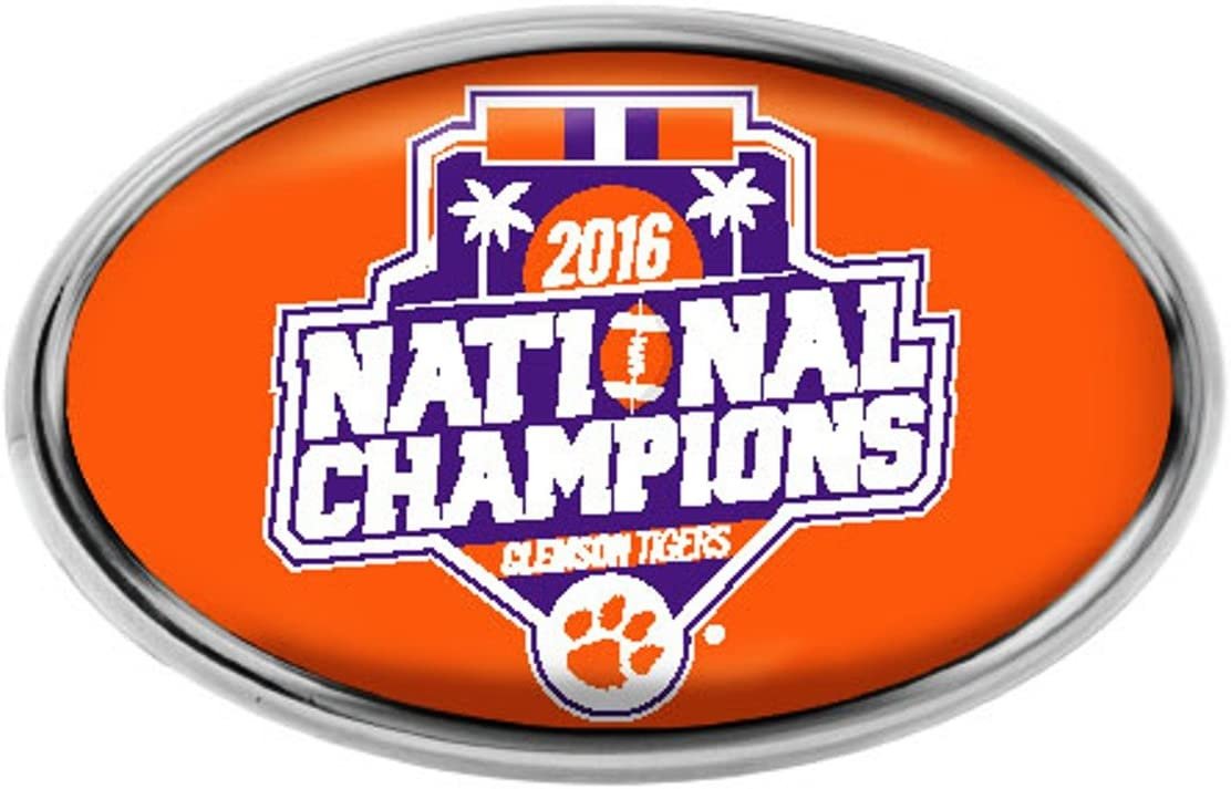 Clemson Tigers 2016 Championship Raised Oval Color Chrome Auto Emblem Decal University