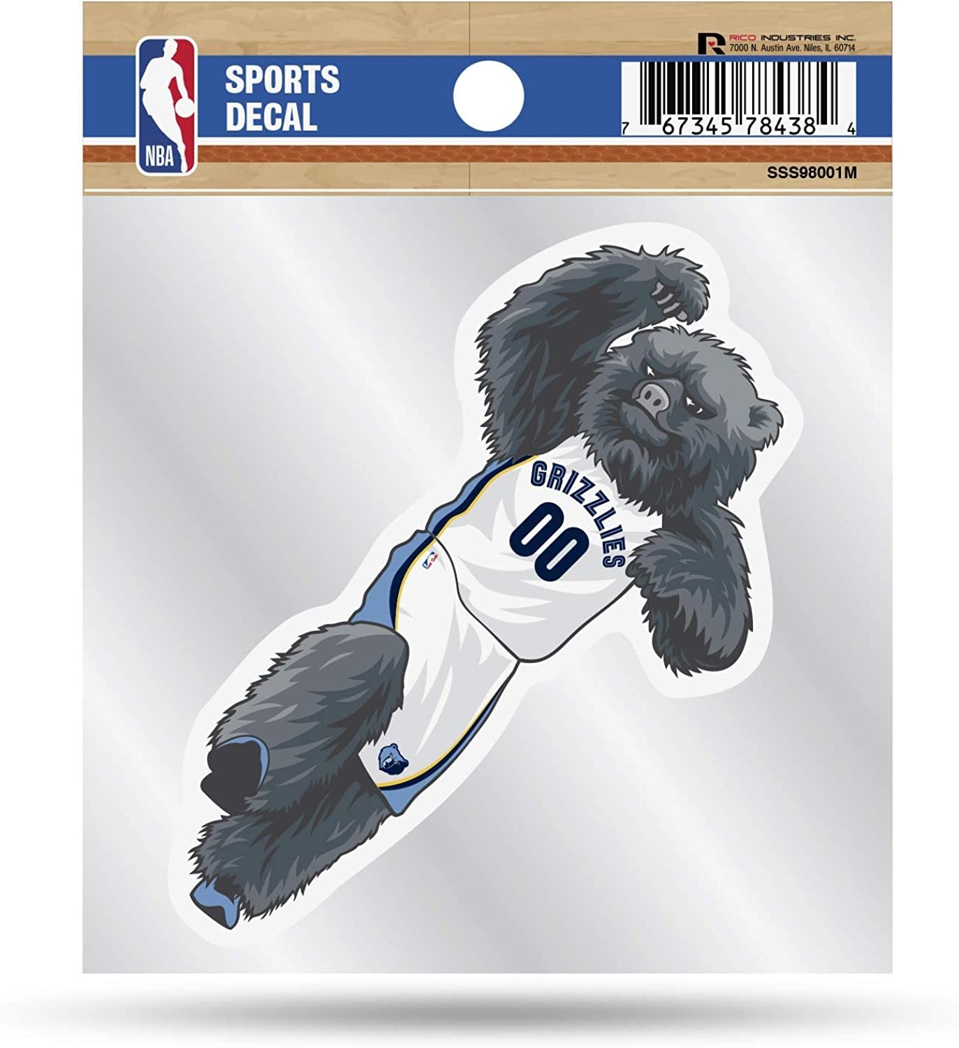 Memphis Grizzlies 4x4 Decal Sticker Mascot Logo Premium with Clear Backing Flat Vinyl Auto Home NBA