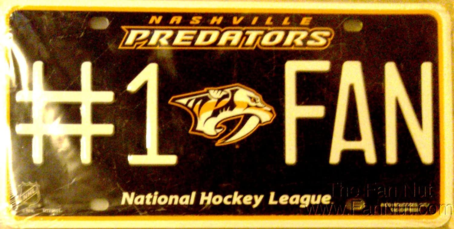 Nashville Predators Metal Auto Tag License Plate, #1 Fan Design, 6x12 Inch