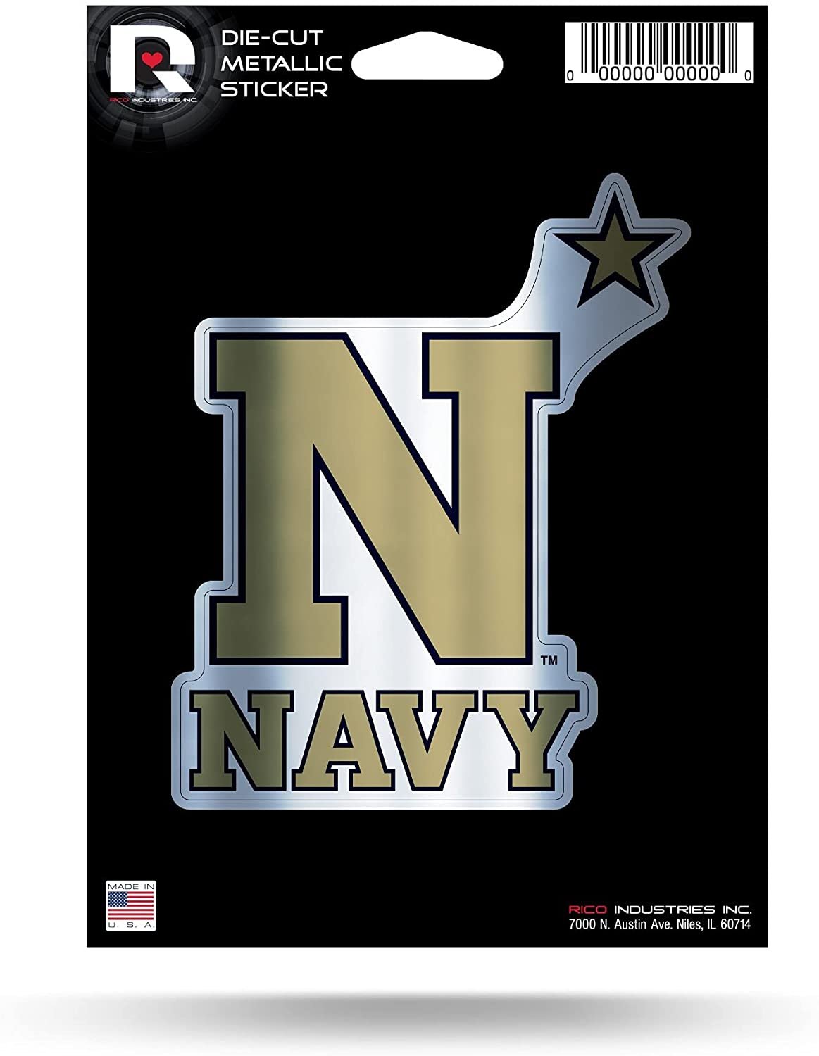 US Naval Academy Midshipmen Navy 5 Inch Sticker Decal Metallic Shimmer Design Flat Vinyl