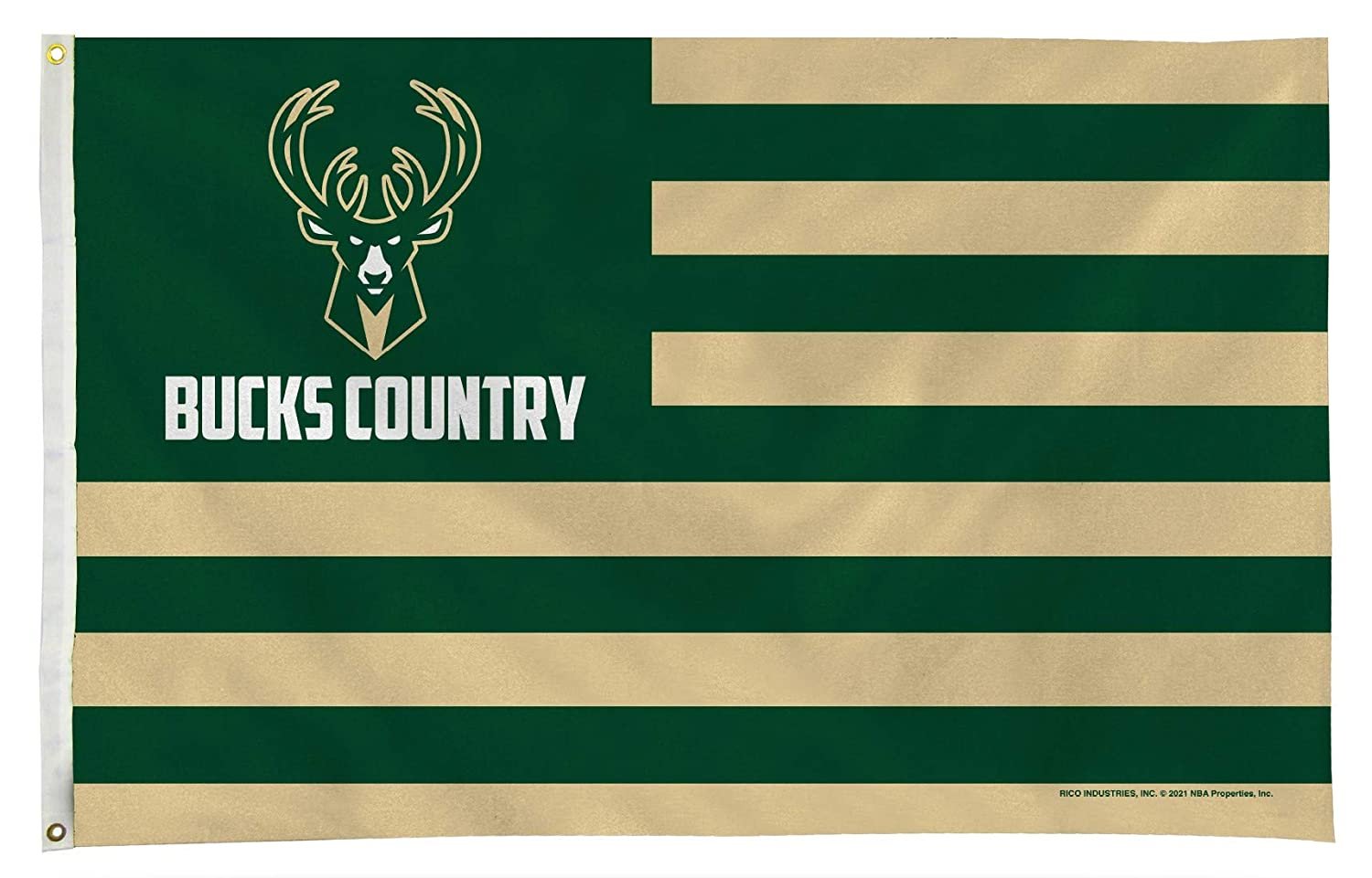 Milwaukee Bucks Flag Banner 3x5 Country Design Premium with Metal Grommets Outdoor House Basketball